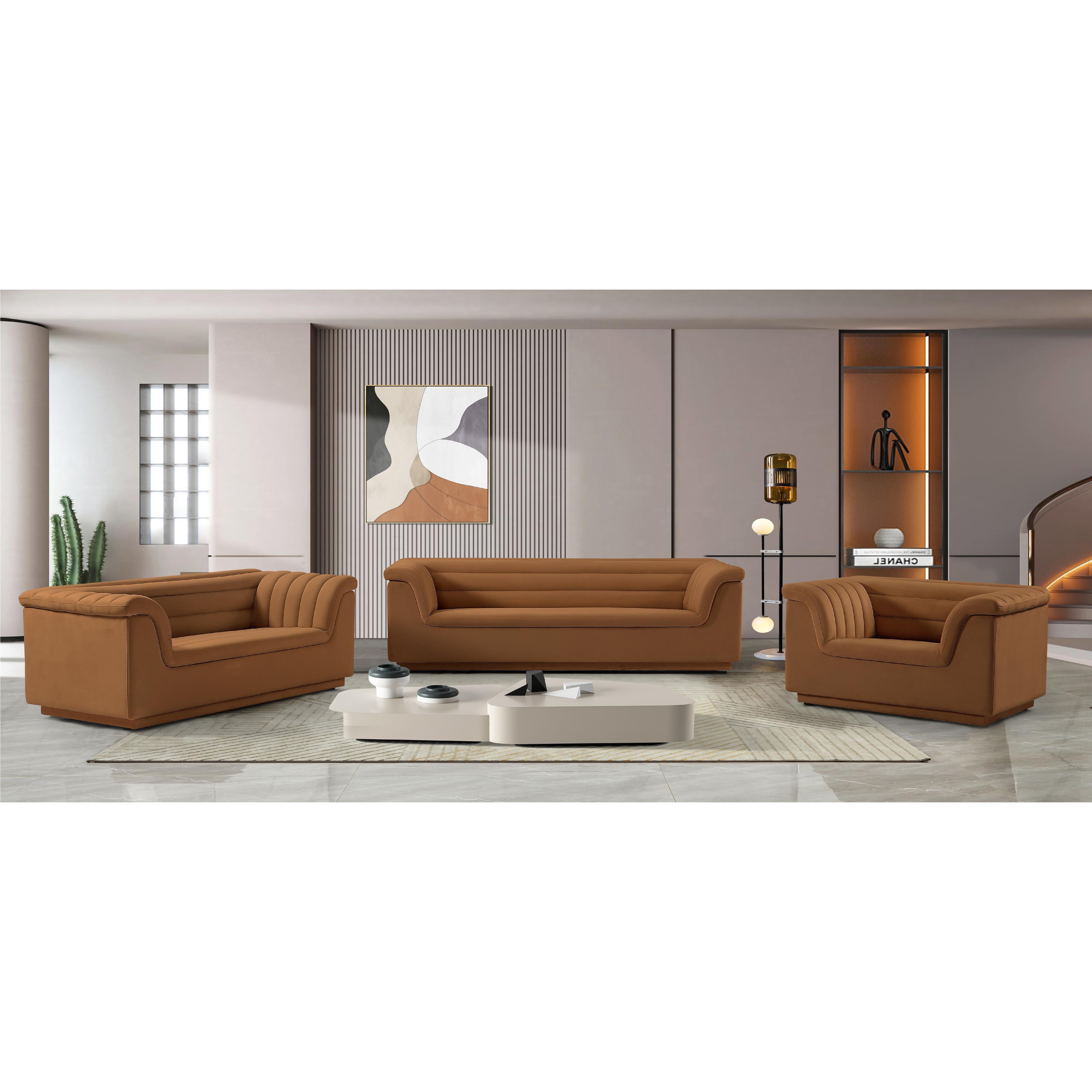 Meridian Cascade Saddle Velvet Fabric Chair