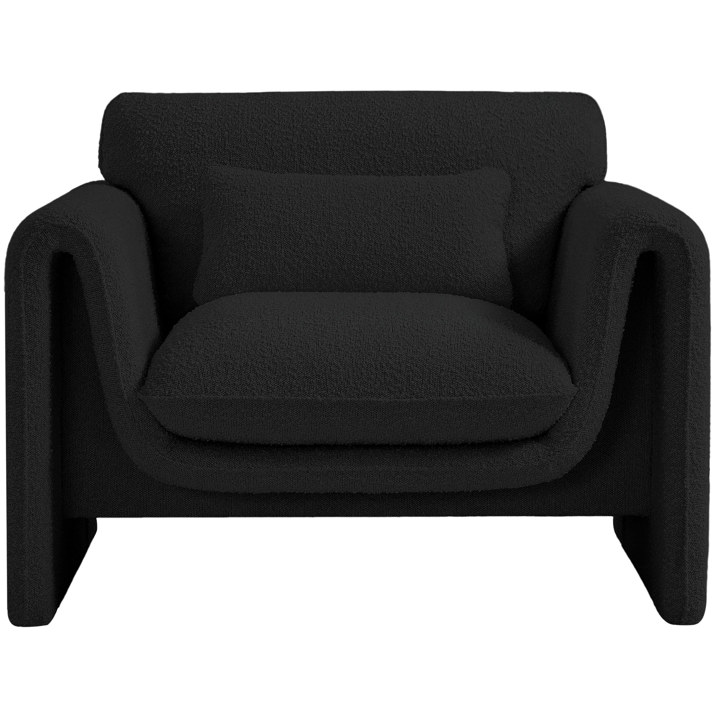 Meridian Stylus Black Boucle Fabric Chair