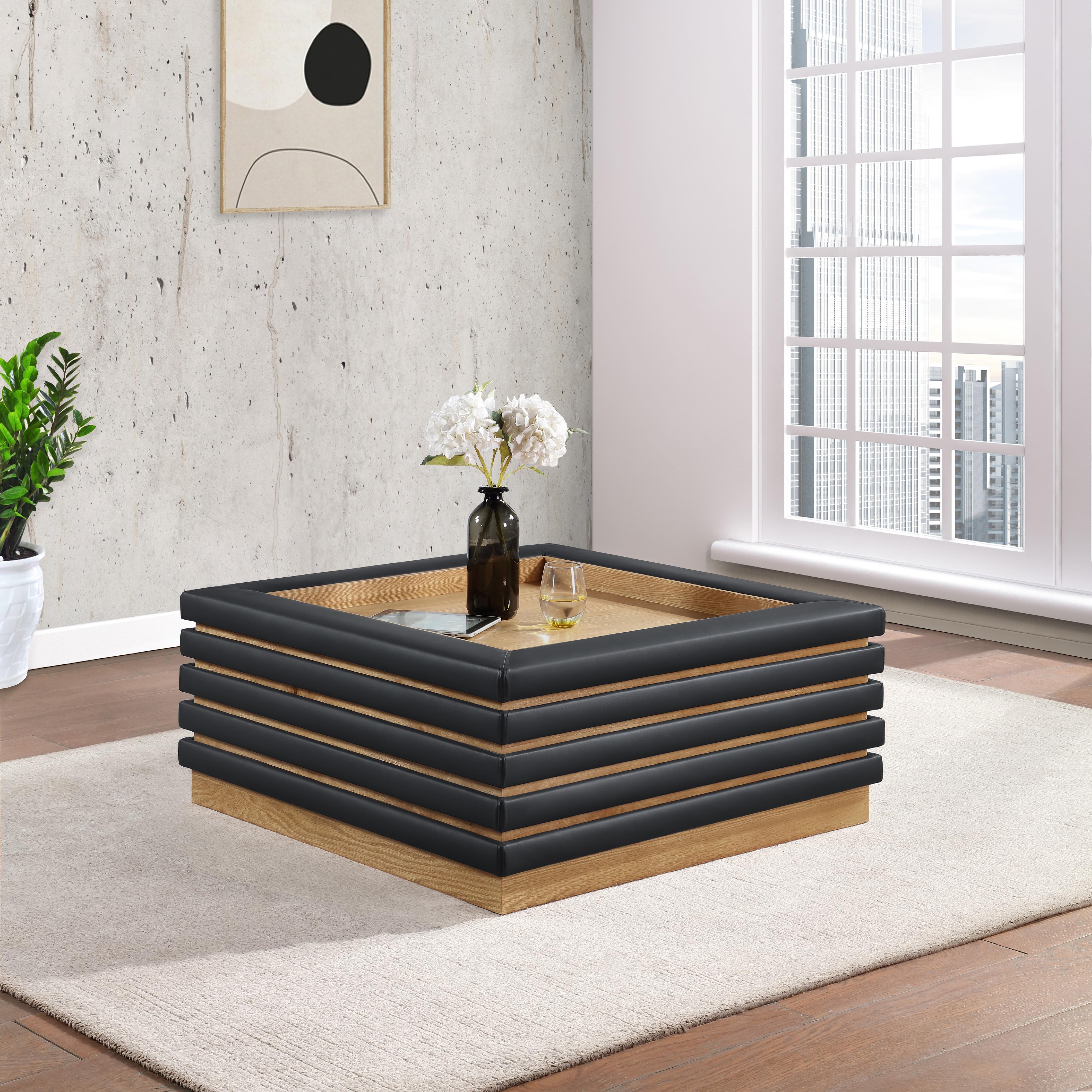 Meridian Rory Black Vegan Leather Coffee Table