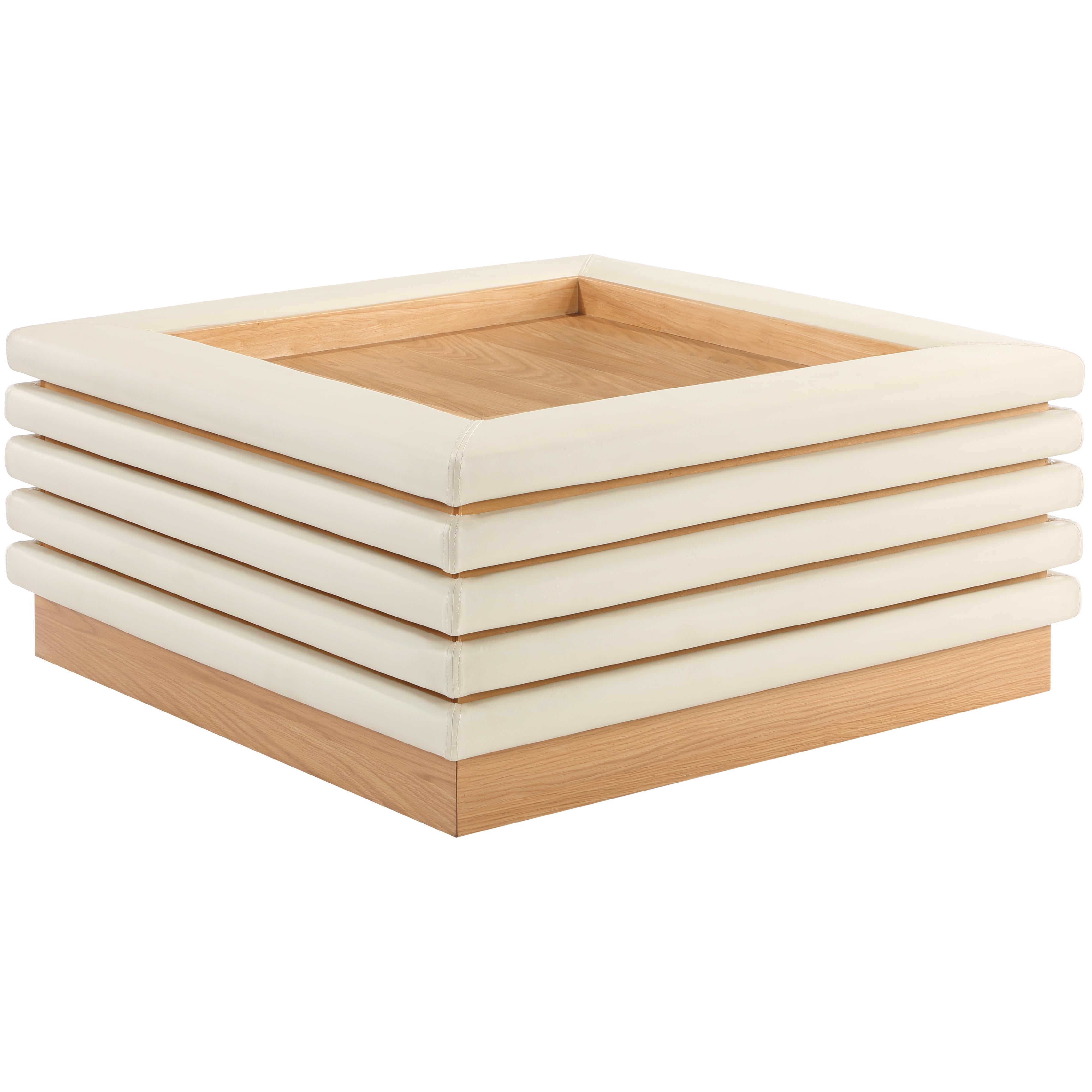 Meridian Rory Cream Vegan Leather Coffee Table