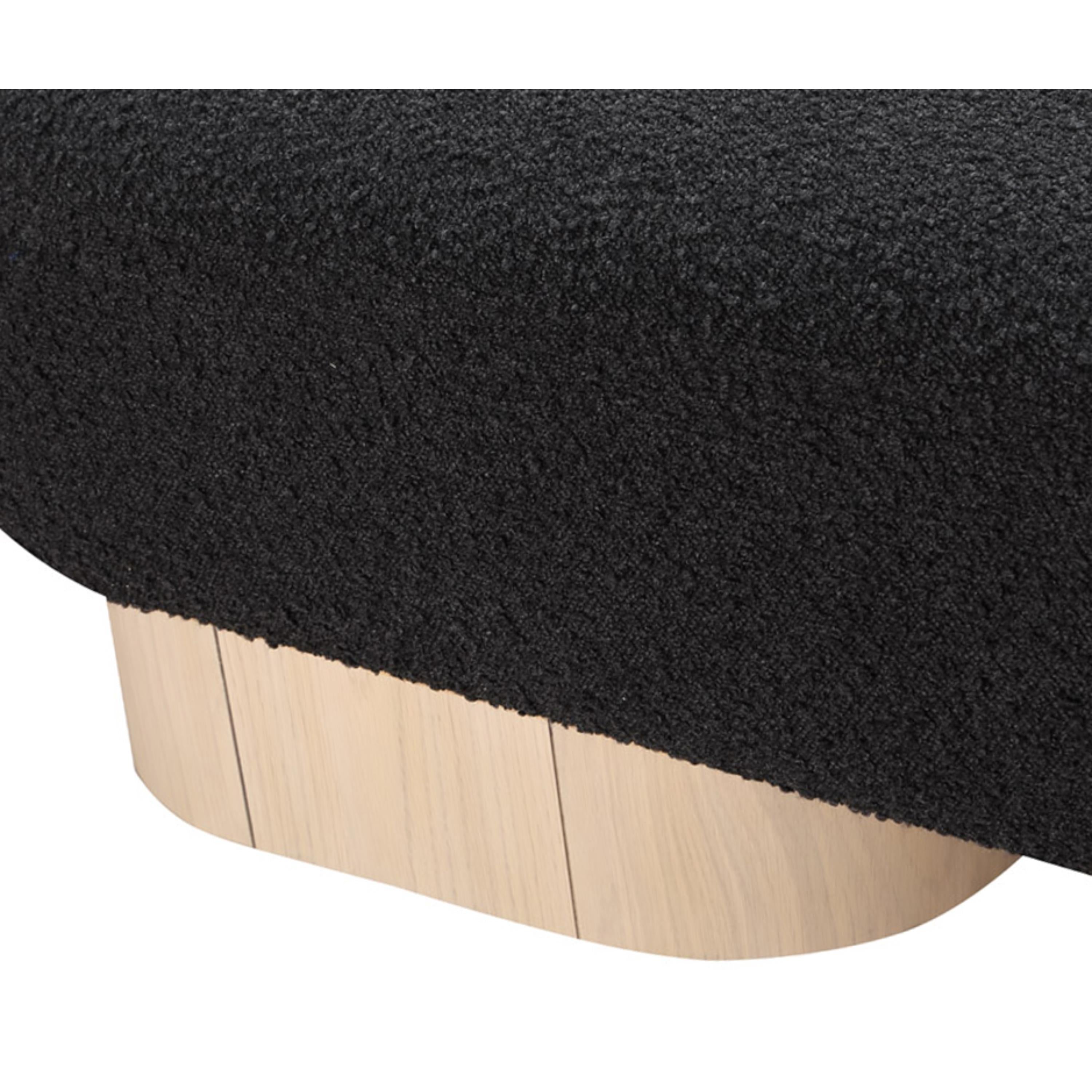Meridian Robertson Black Boucle Fabric Bench