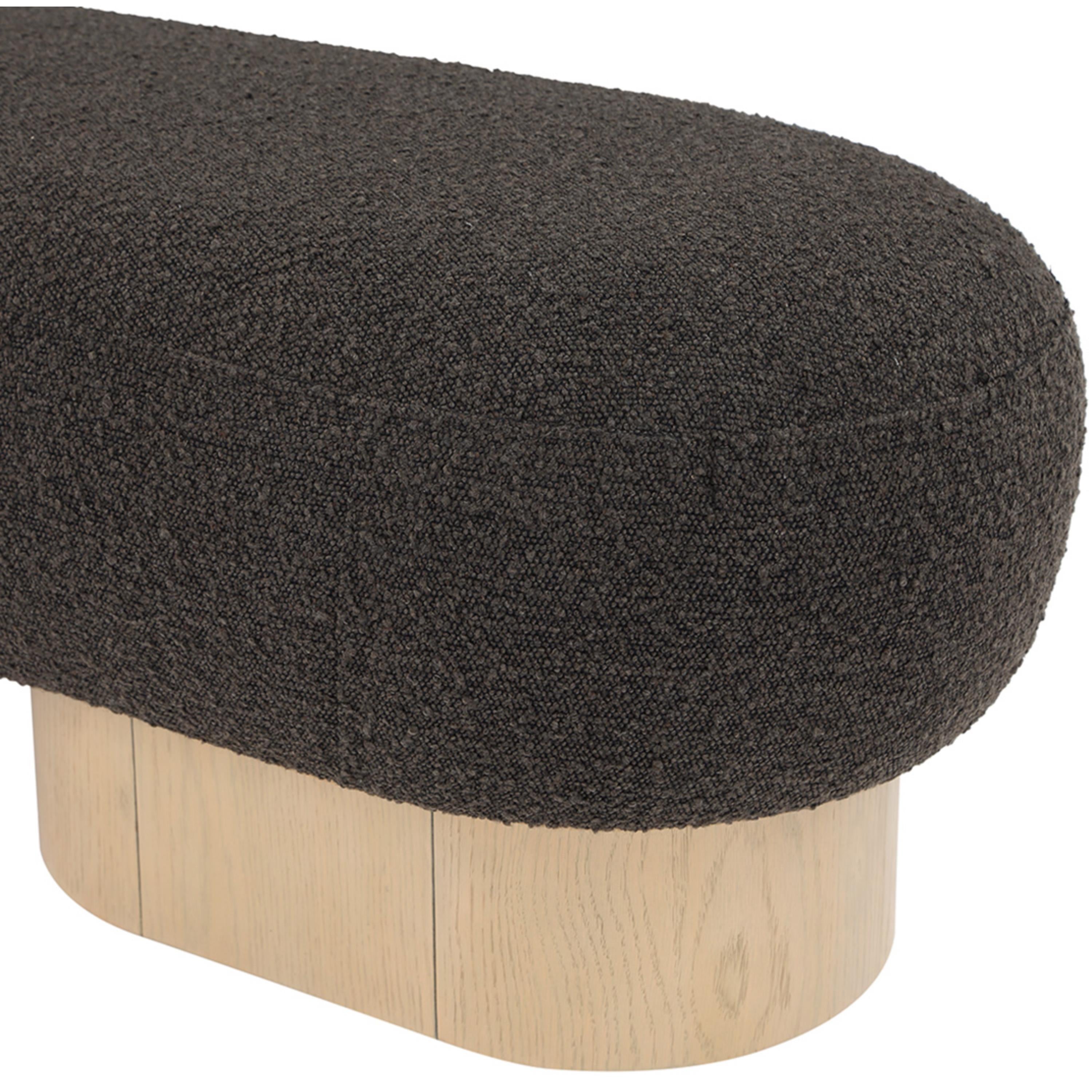 Meridian Robertson Brown Boucle Fabric Bench