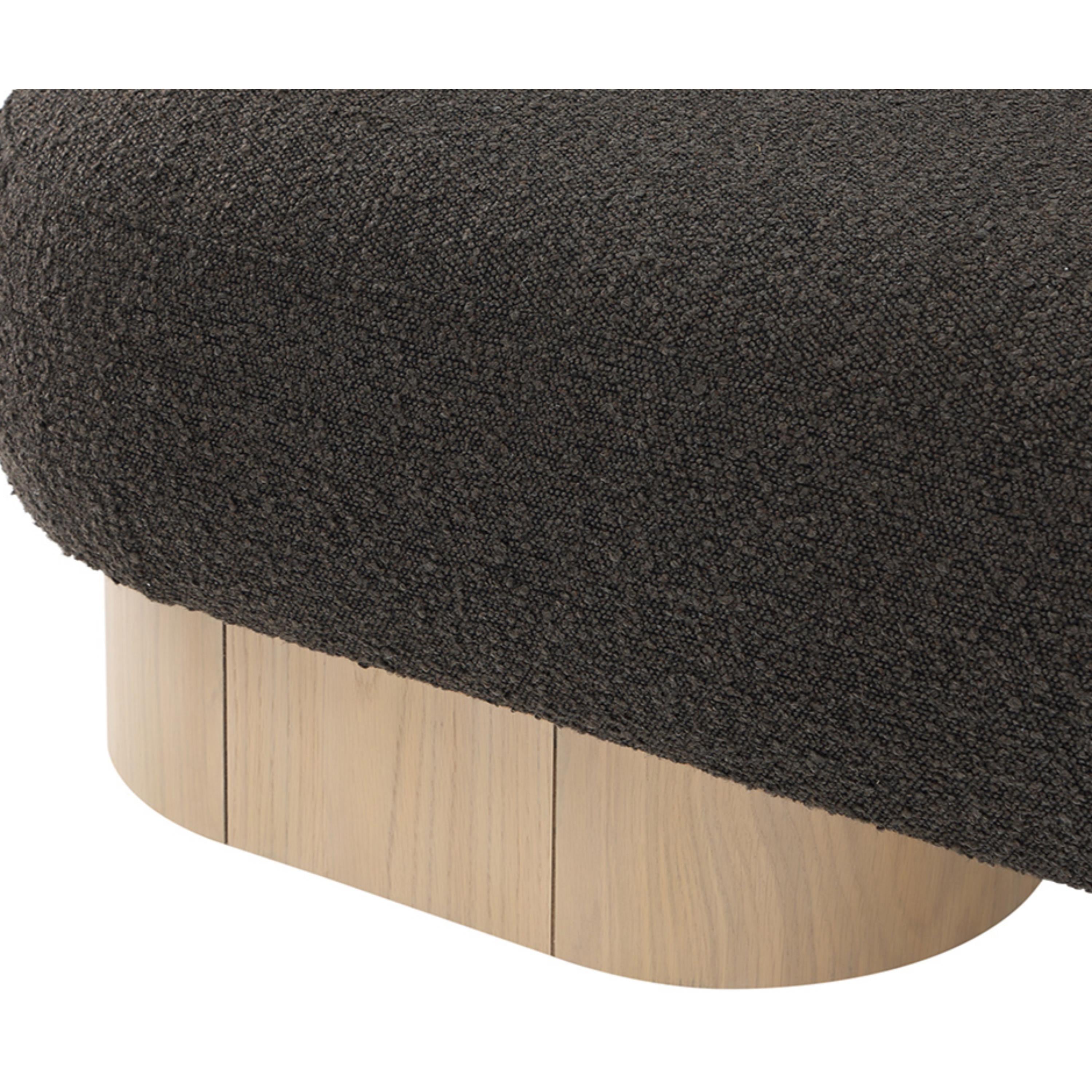 Meridian Robertson Brown Boucle Fabric Bench