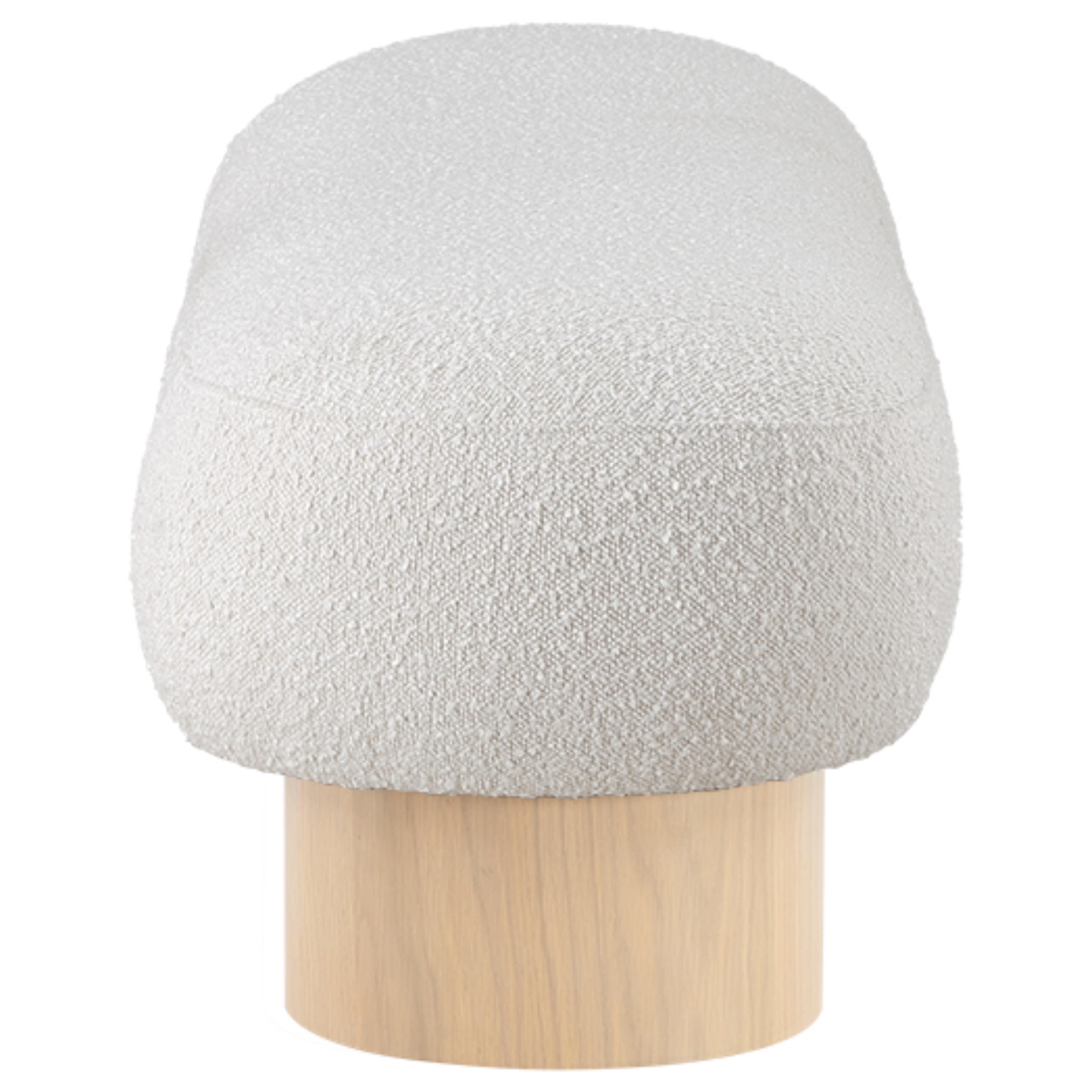 Meridian Robertson Cream Boucle Fabric Bench