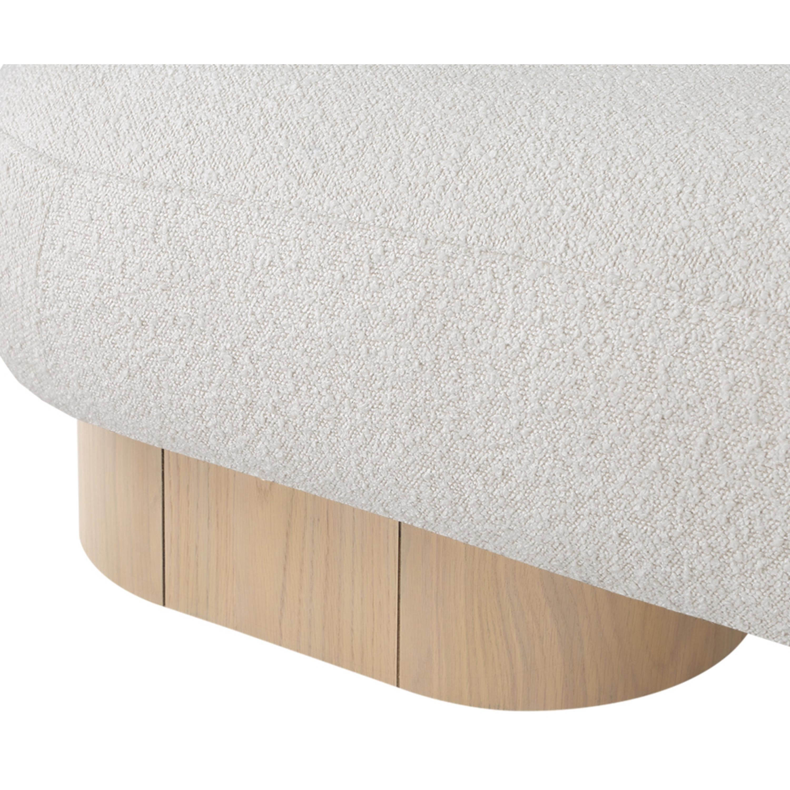 Meridian Robertson Cream Boucle Fabric Bench