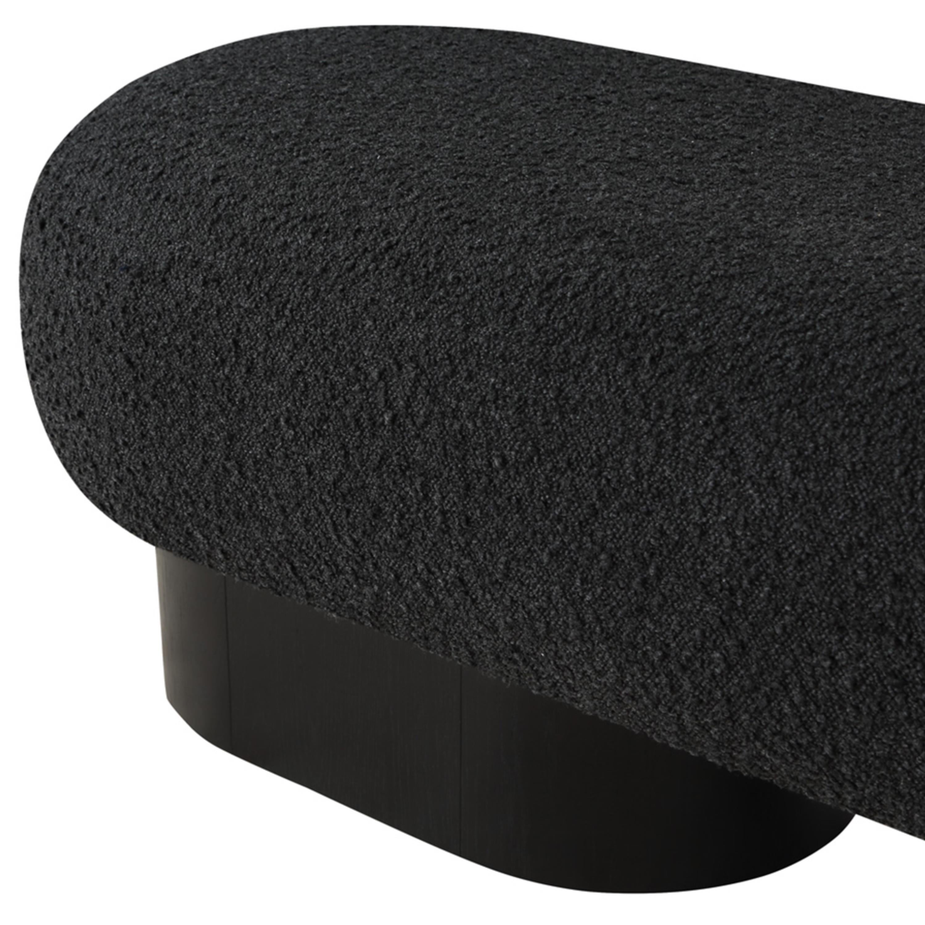 Meridian Robertson Black Boucle Fabric Bench