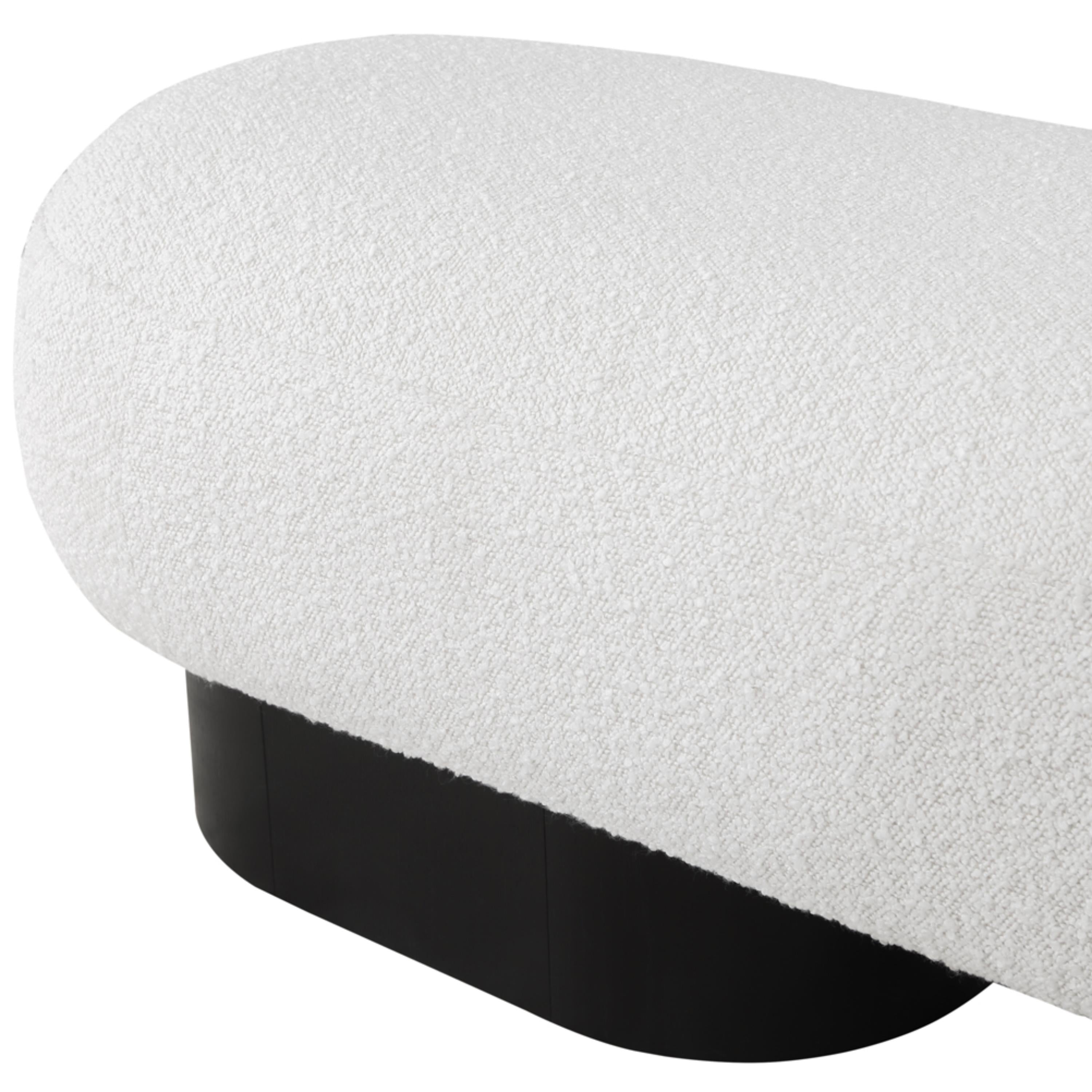 Meridian Robertson Cream Boucle Fabric Bench