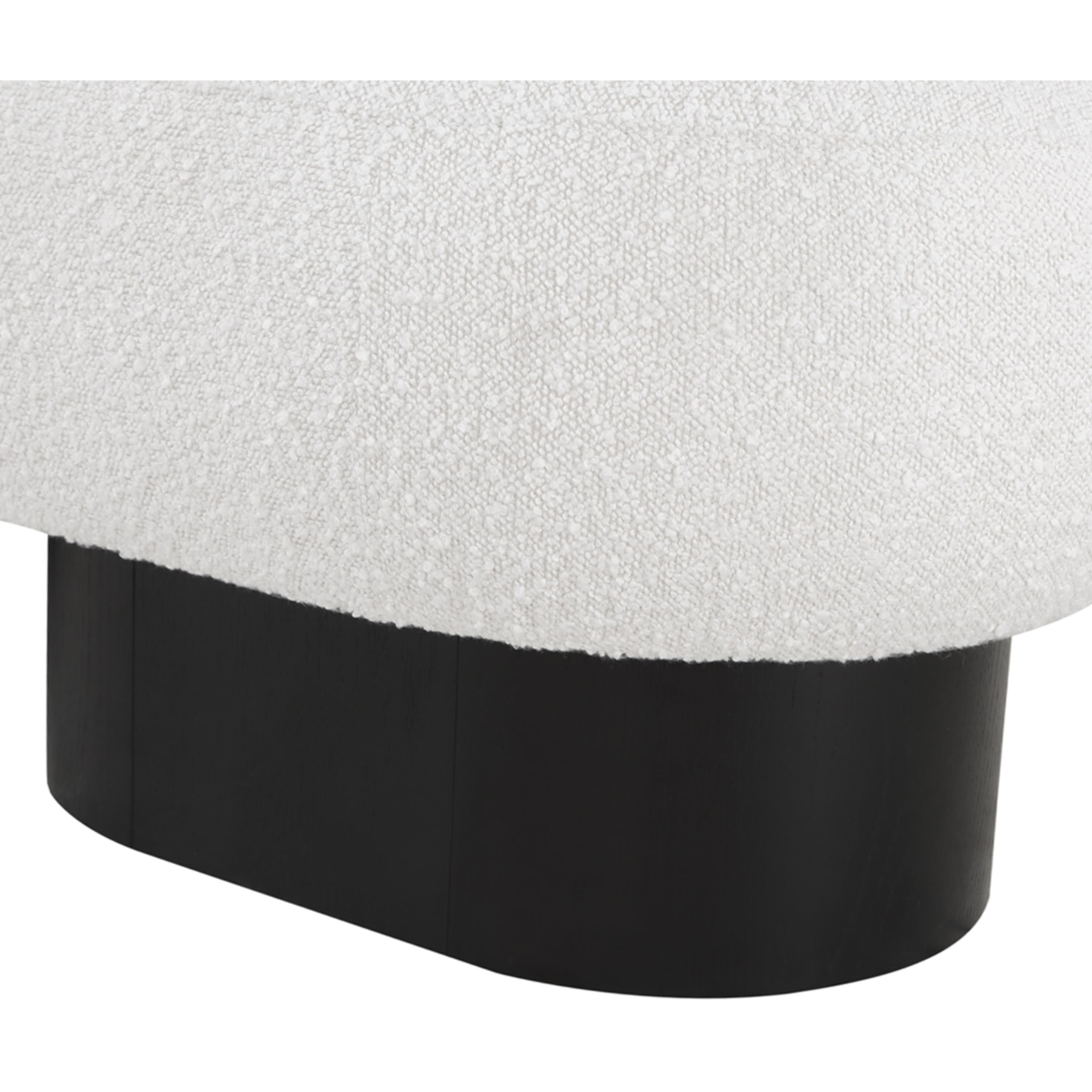 Meridian Robertson Cream Boucle Fabric Bench