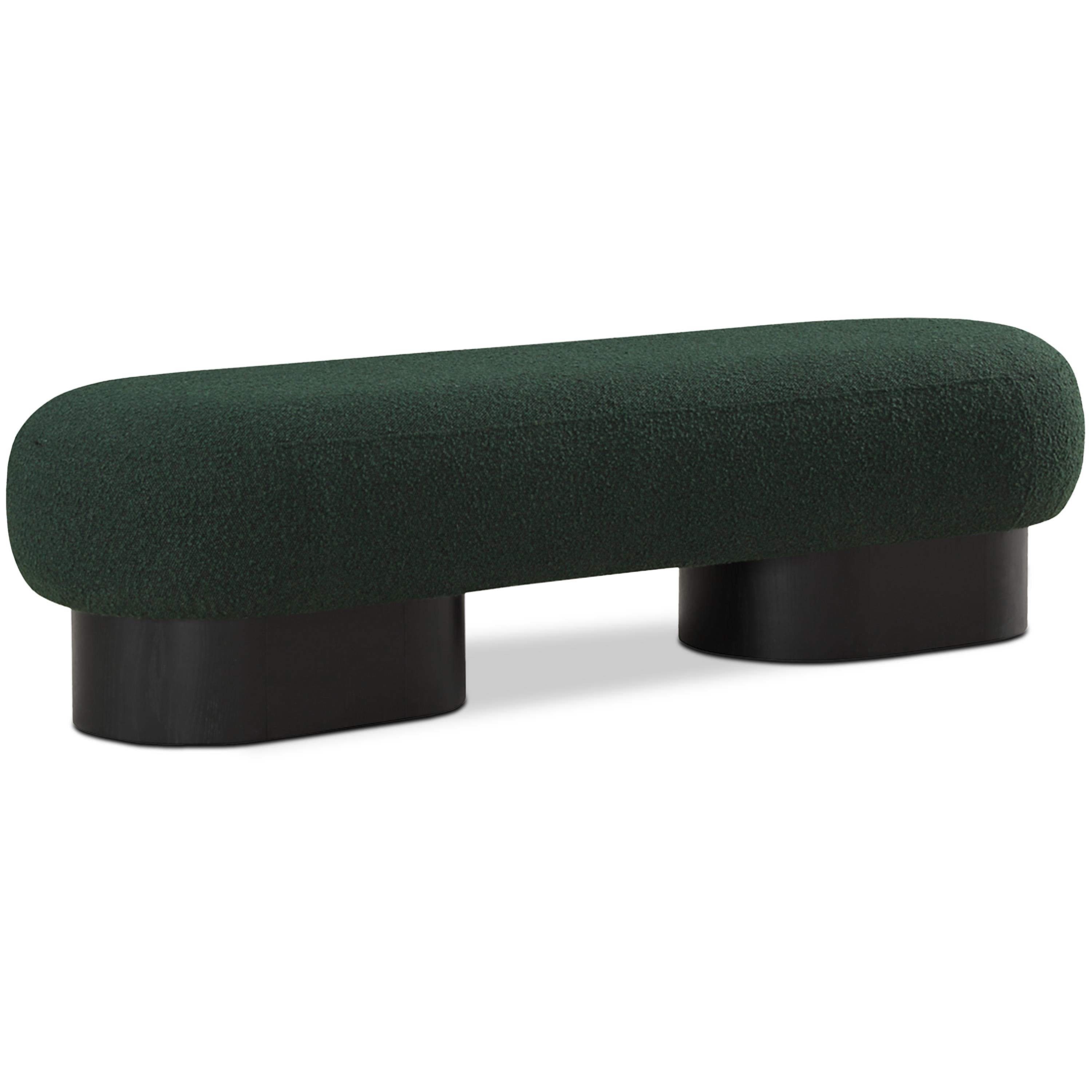 Meridian Robertson Green Boucle Fabric Bench