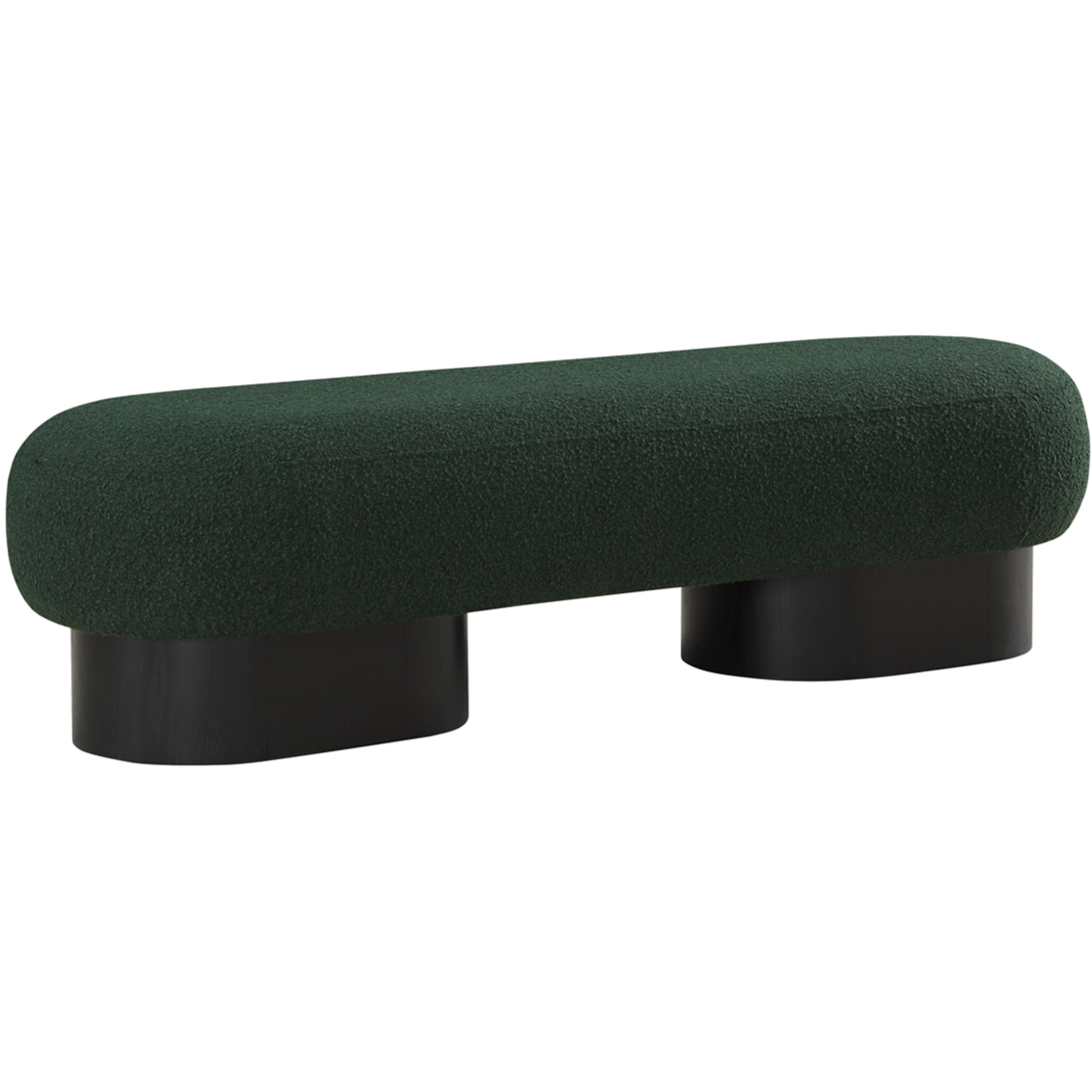 Meridian Robertson Green Boucle Fabric Bench
