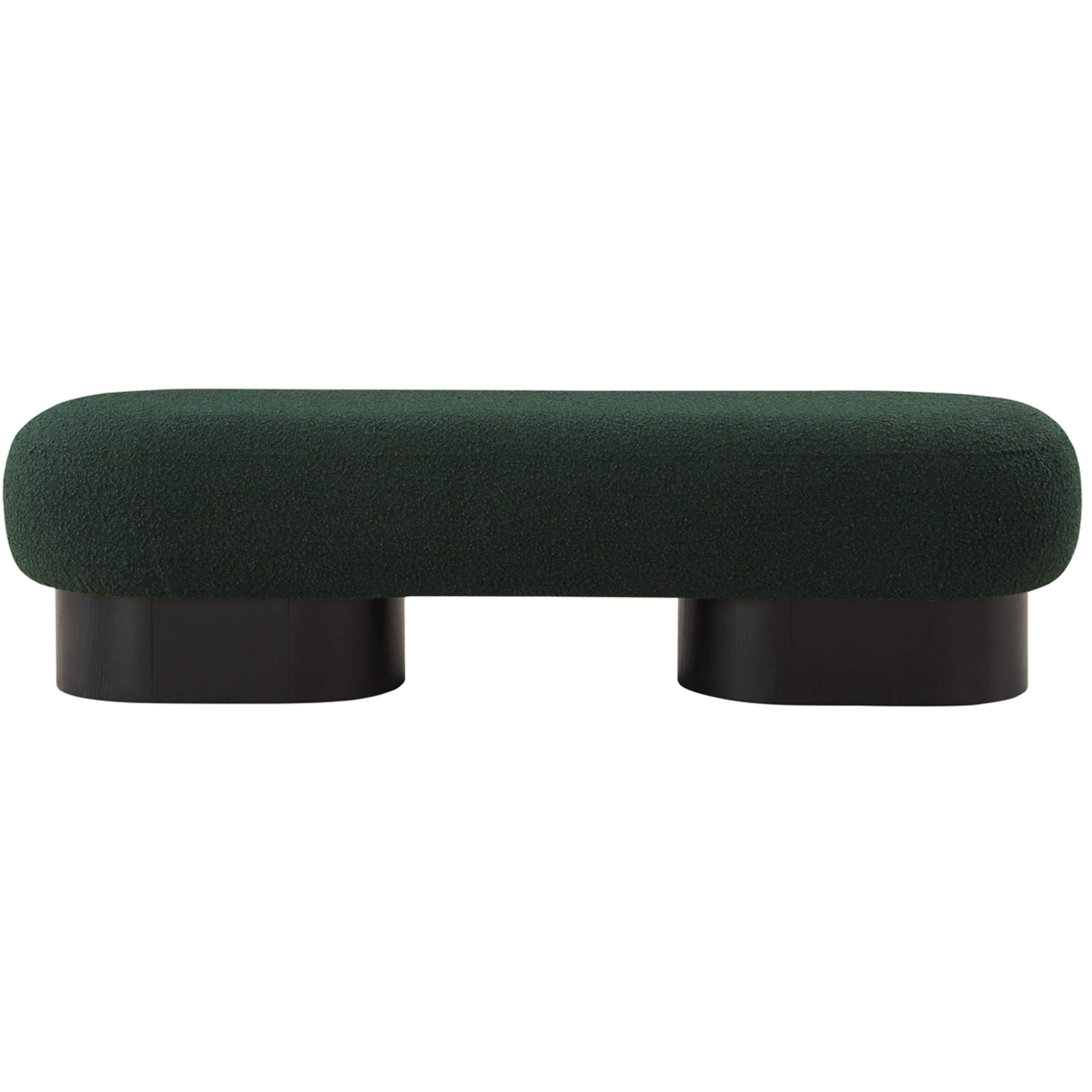 Meridian Robertson Green Boucle Fabric Bench