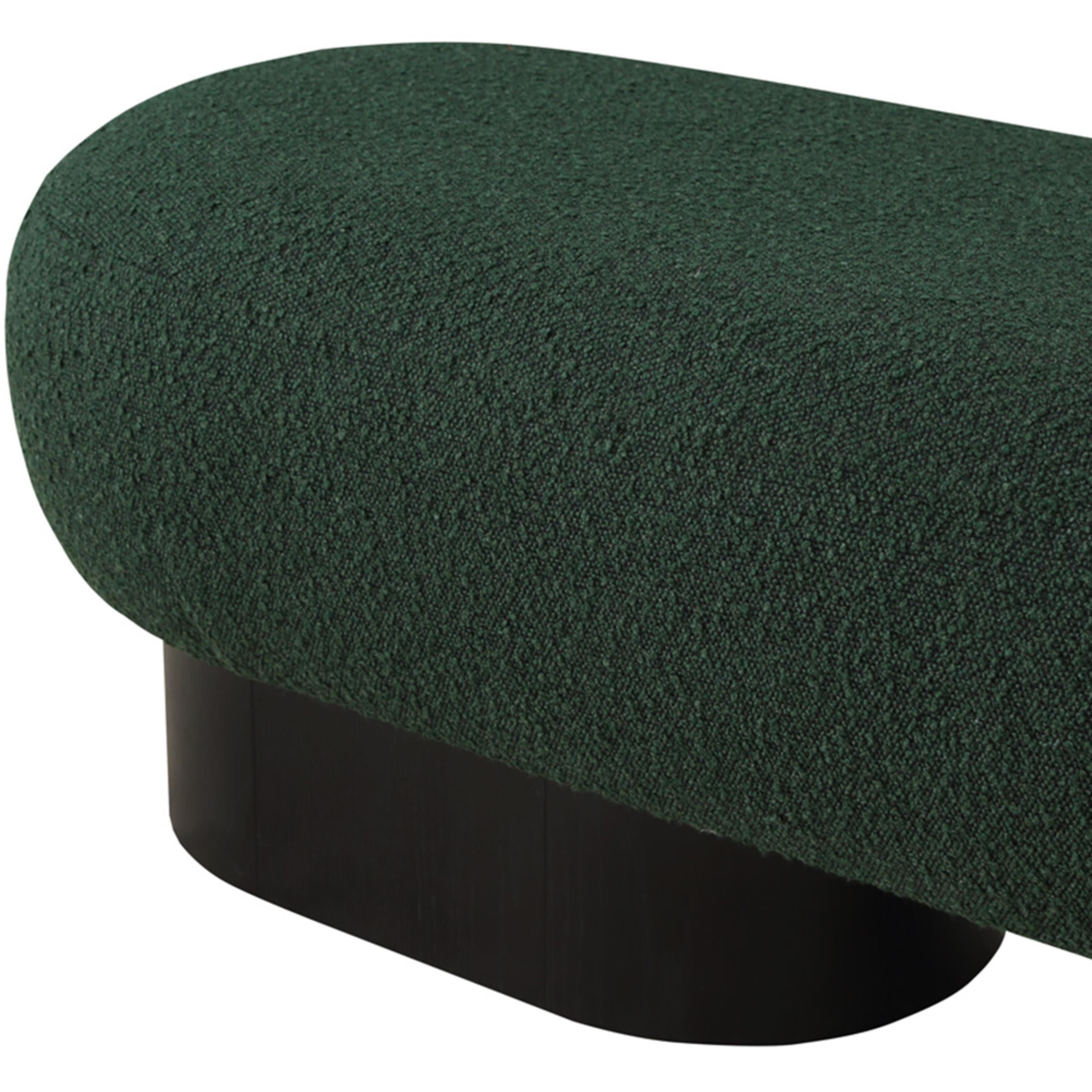 Meridian Robertson Green Boucle Fabric Bench