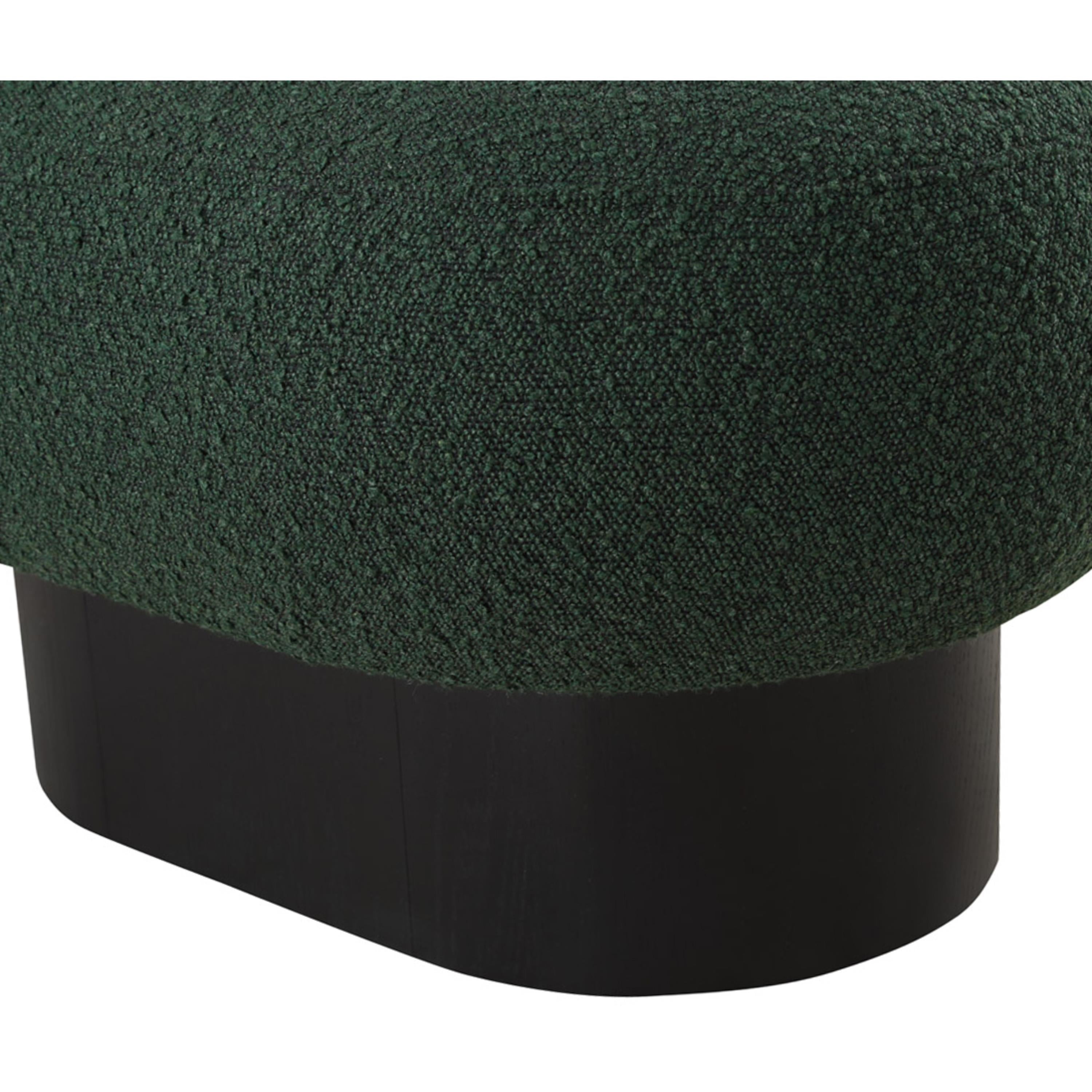 Meridian Robertson Green Boucle Fabric Bench
