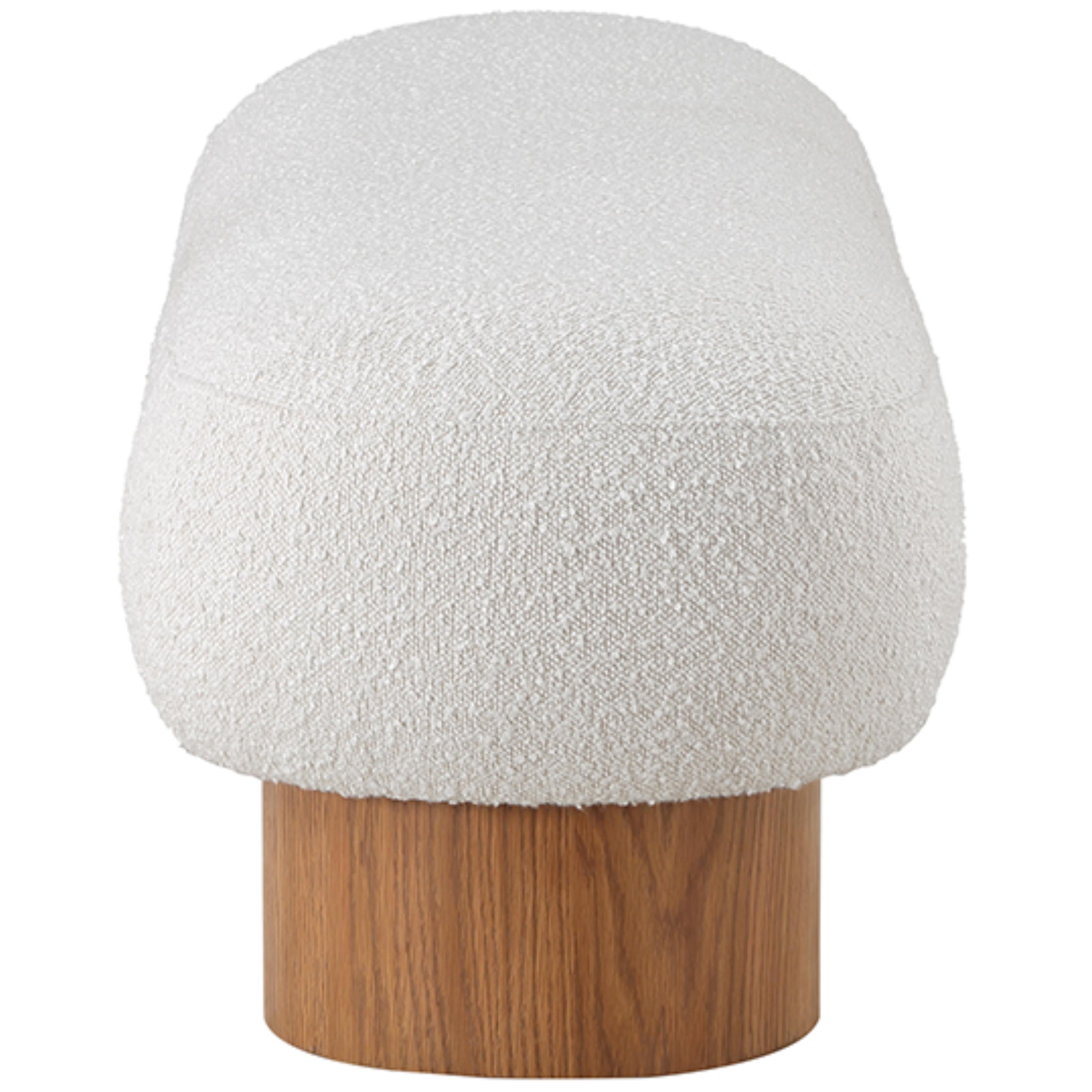 Meridian Robertson Cream Boucle Fabric Bench
