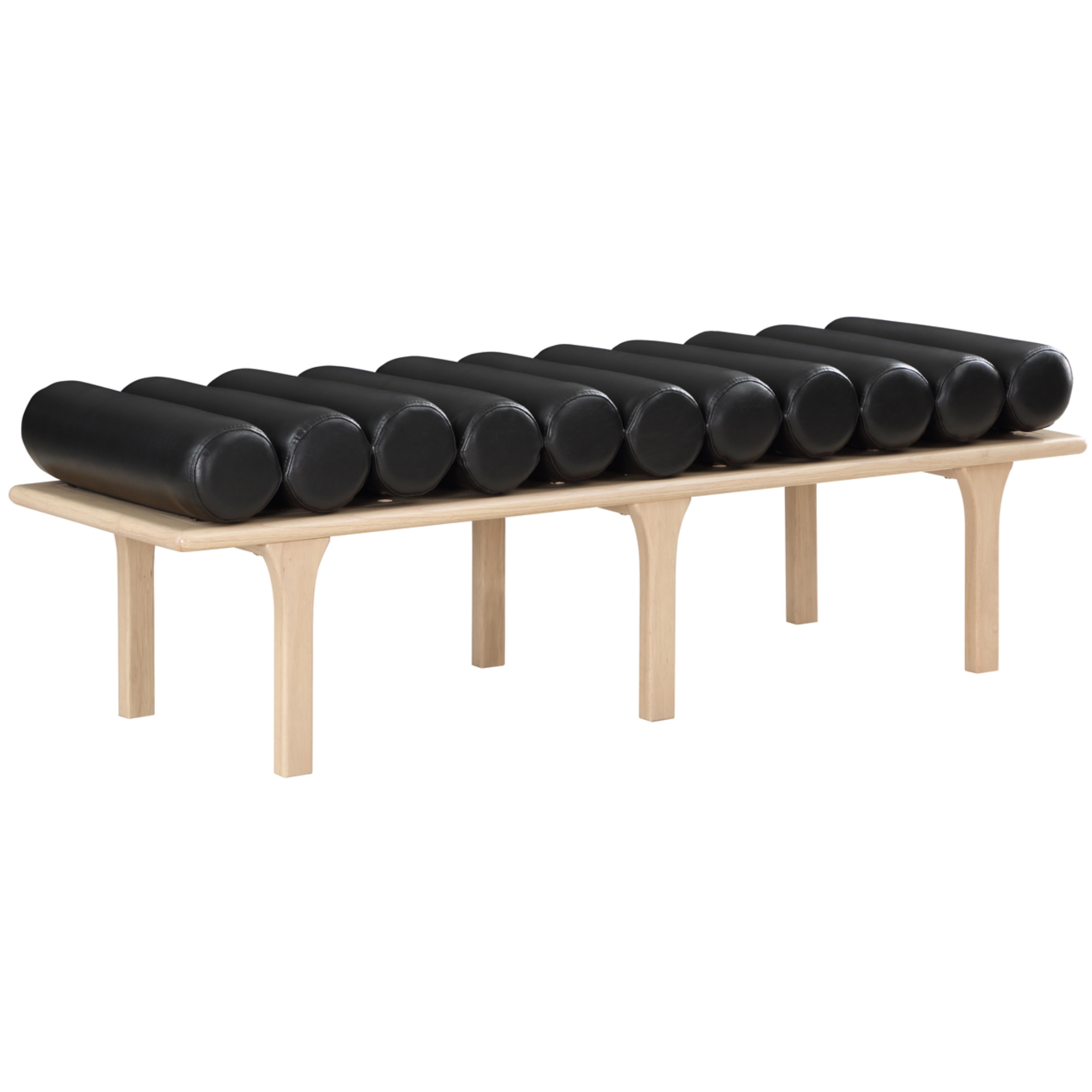 Meridian Landon Black Vegan Leather Bench