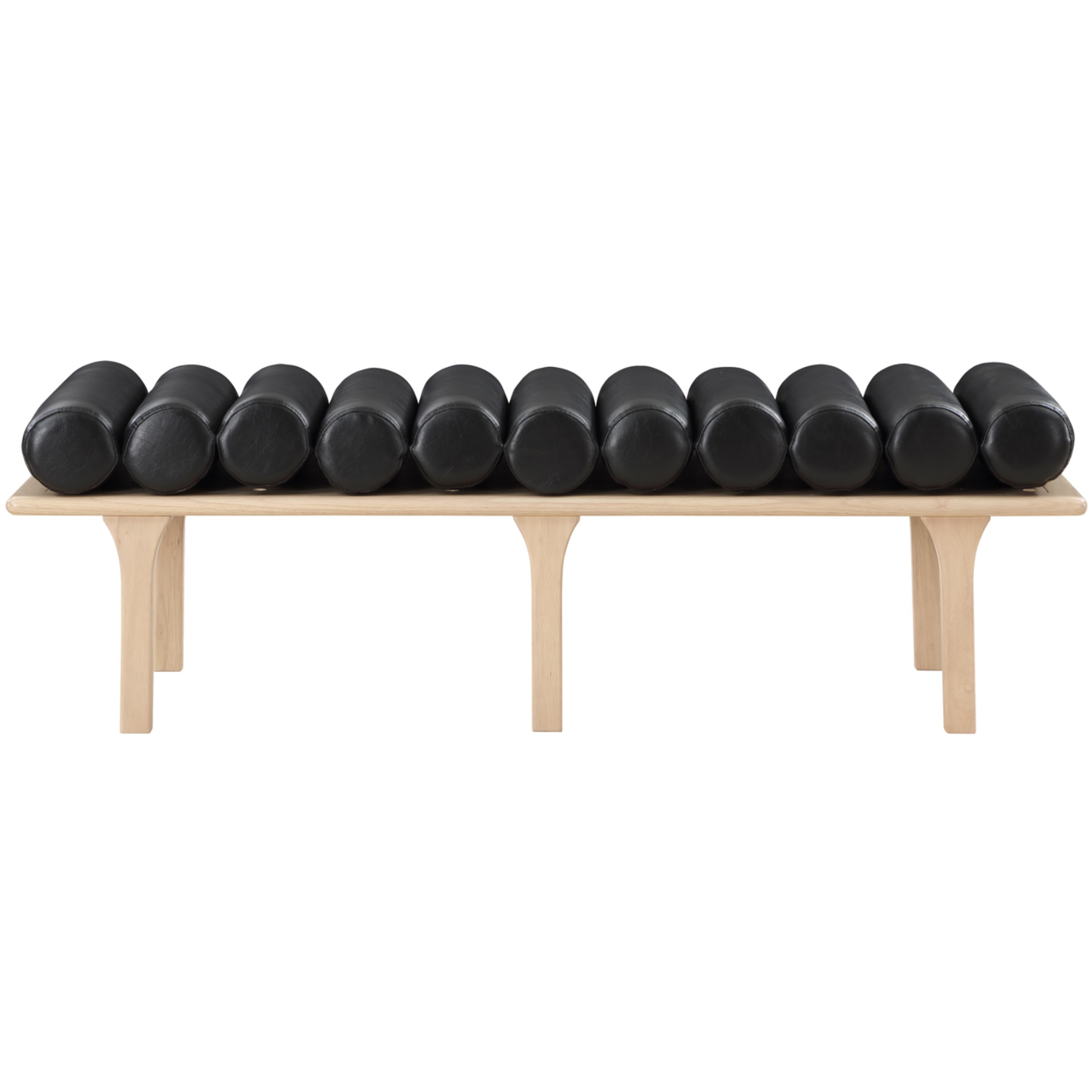 Meridian Landon Black Vegan Leather Bench