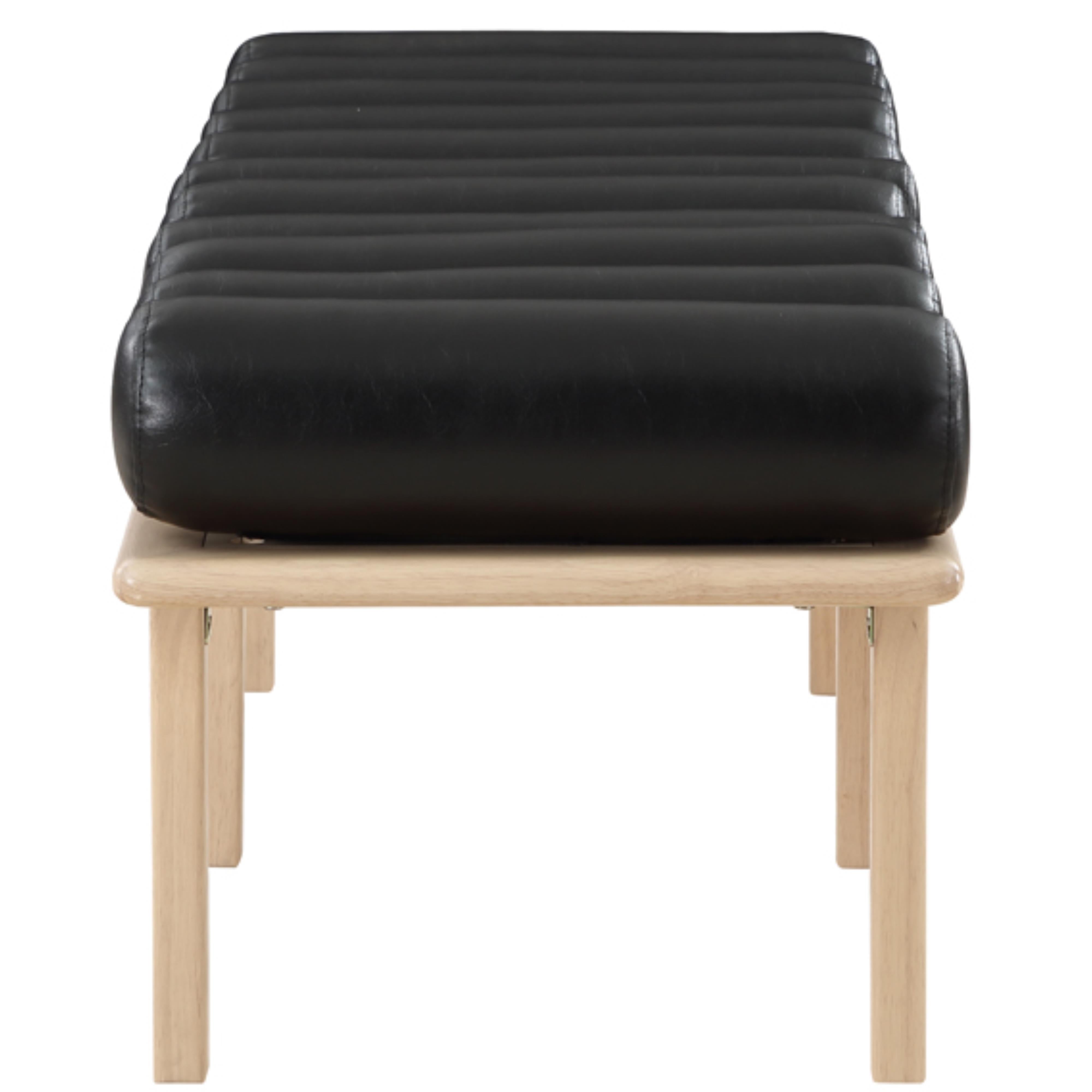 Meridian Landon Black Vegan Leather Bench