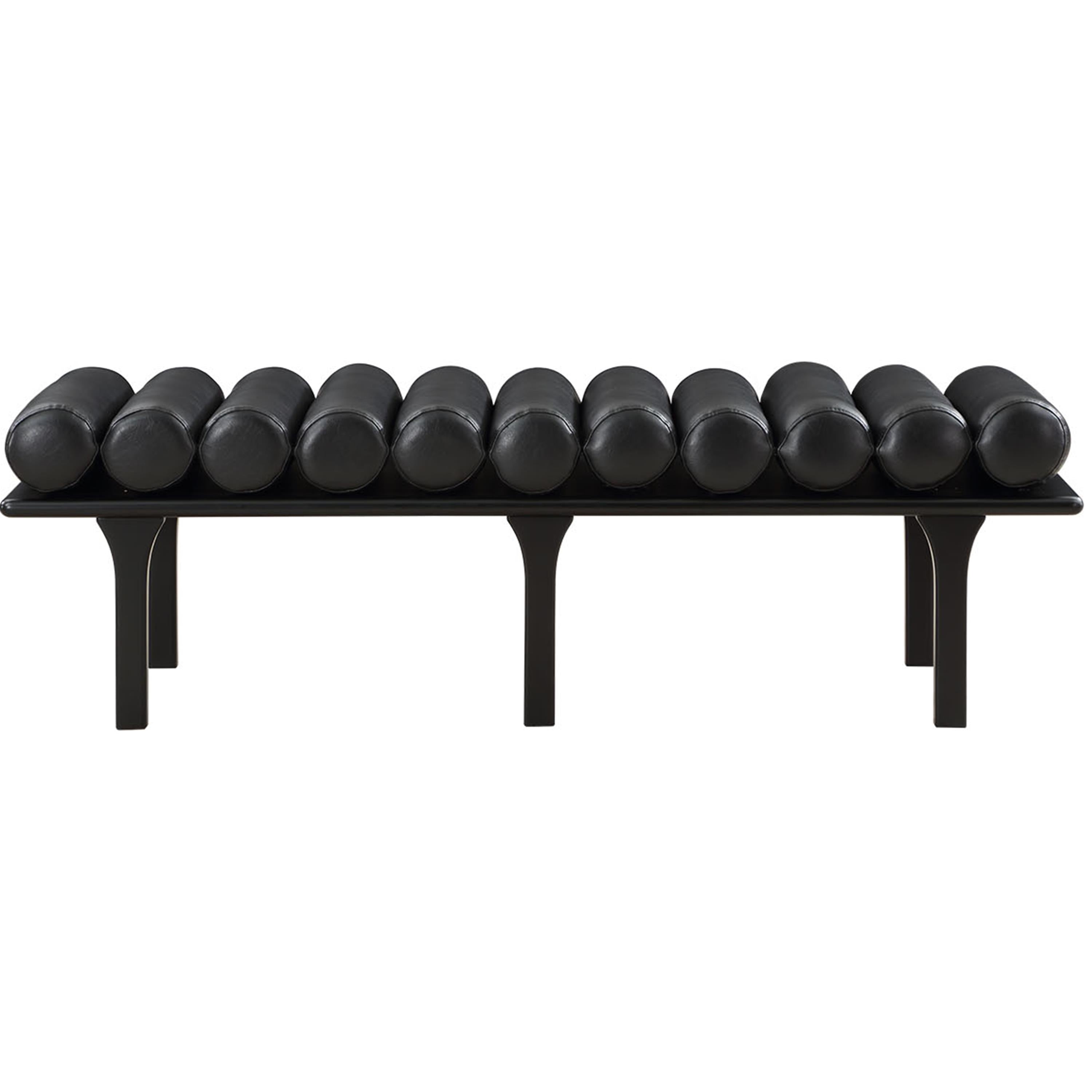 Meridian Landon Black Vegan Leather Bench