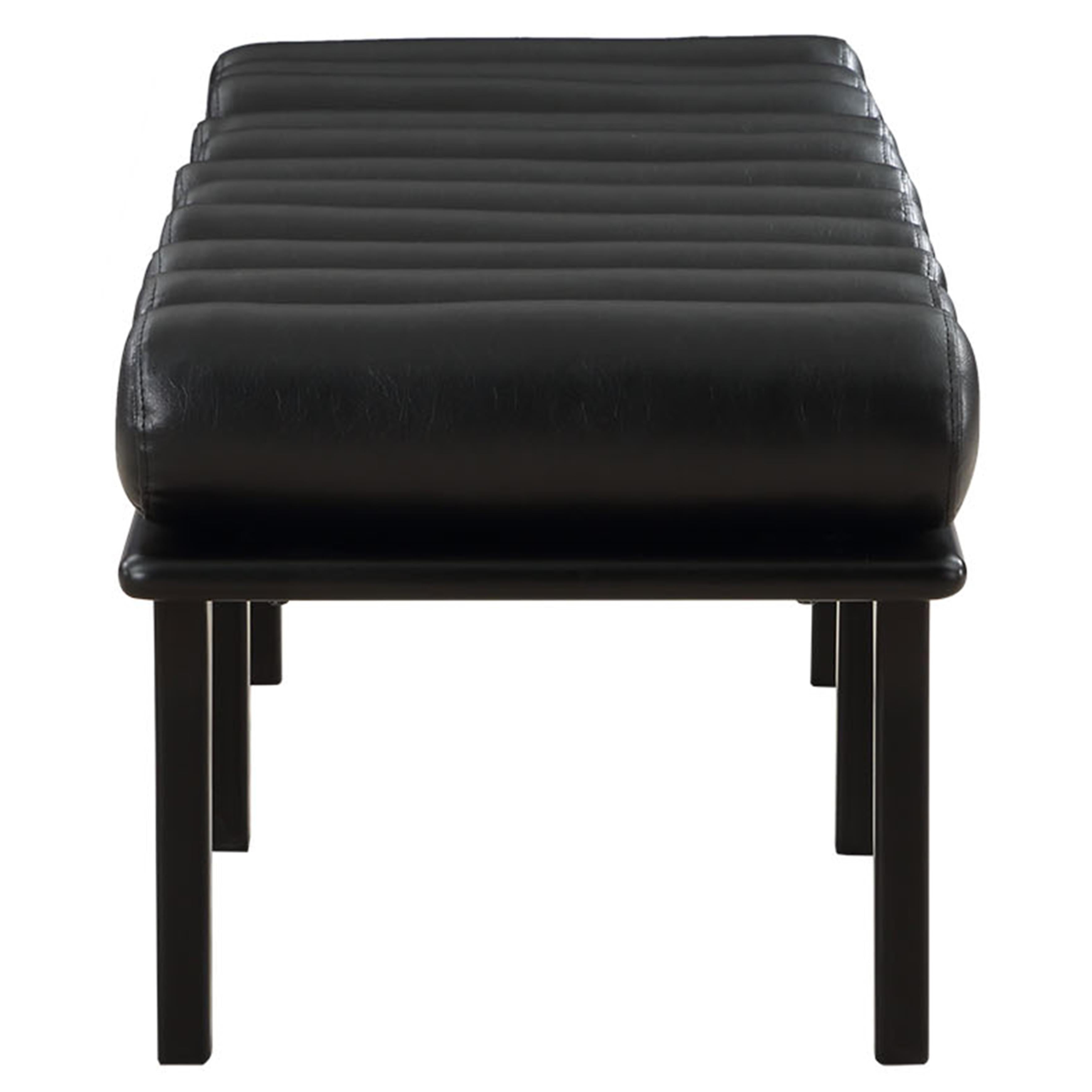 Meridian Landon Black Vegan Leather Bench