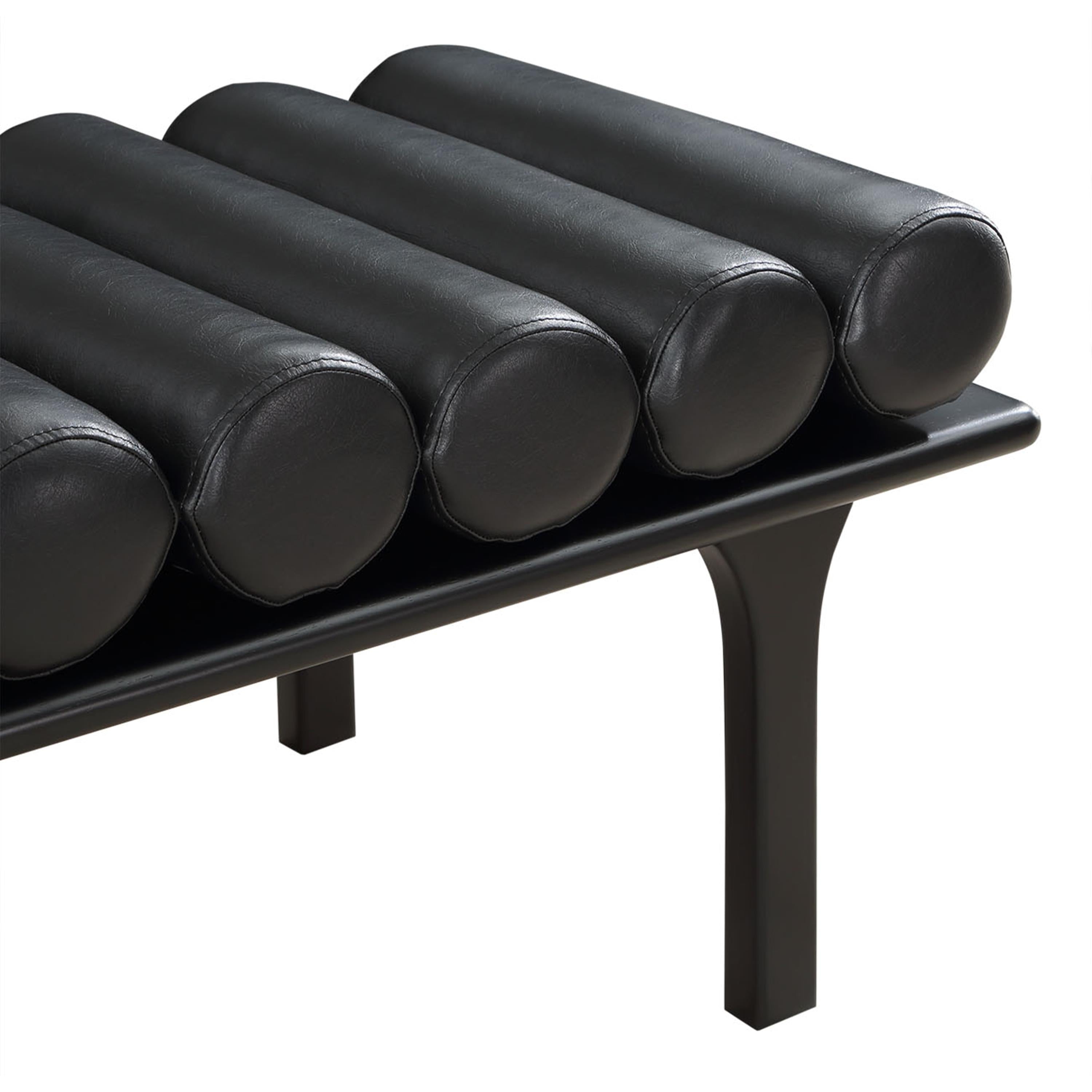 Meridian Landon Black Vegan Leather Bench