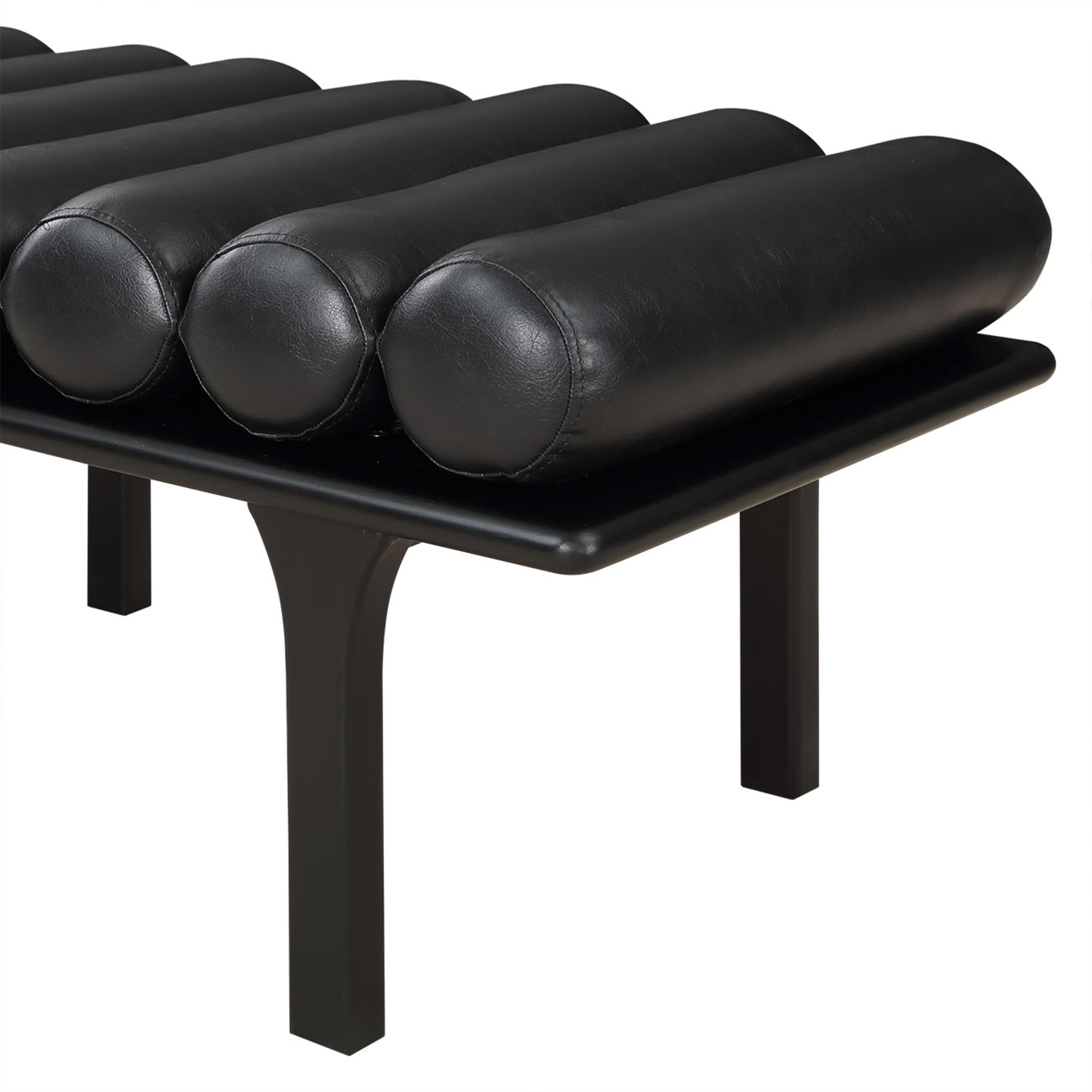 Meridian Landon Black Vegan Leather Bench