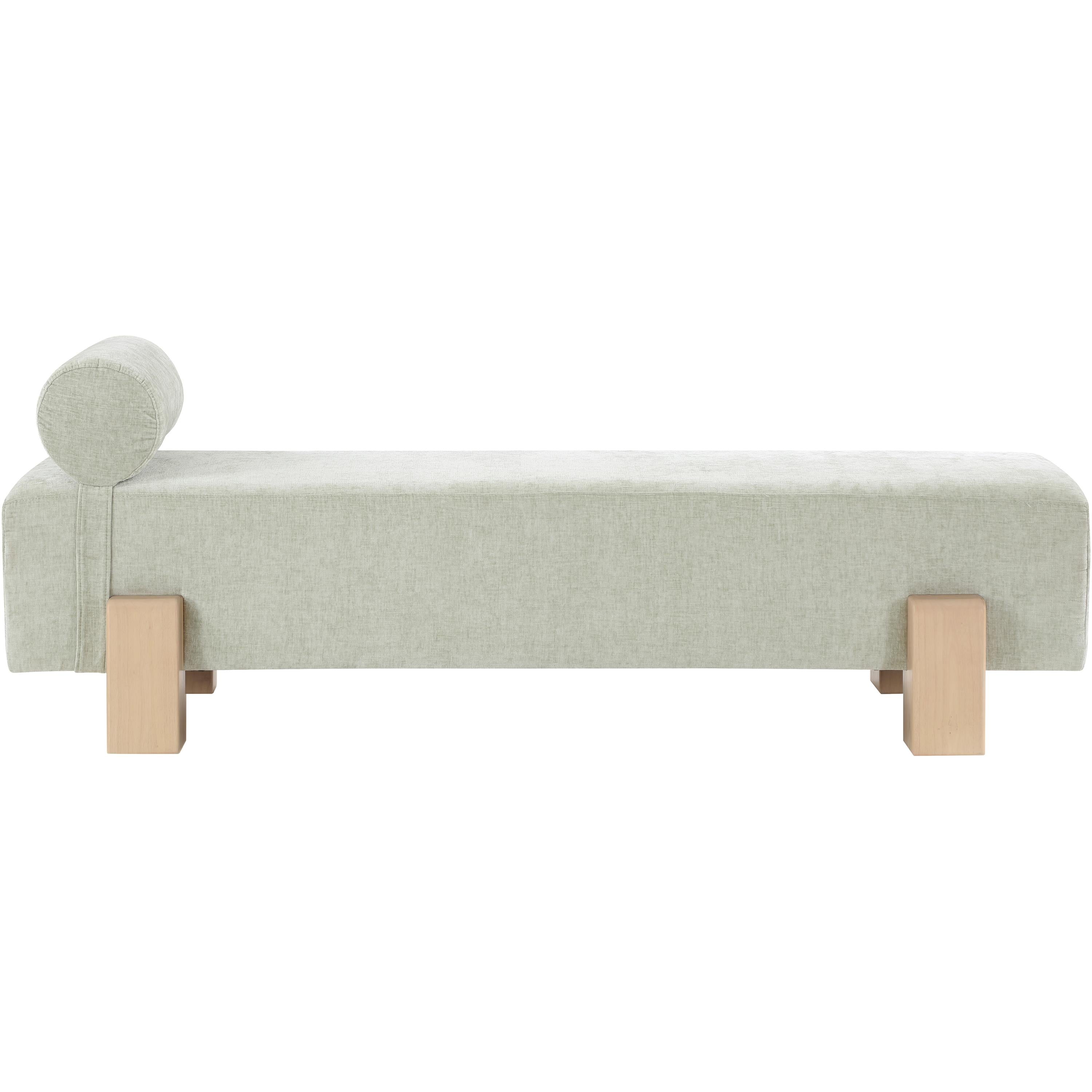 Meridian Edison Mint Green Chenille Fabric Bench