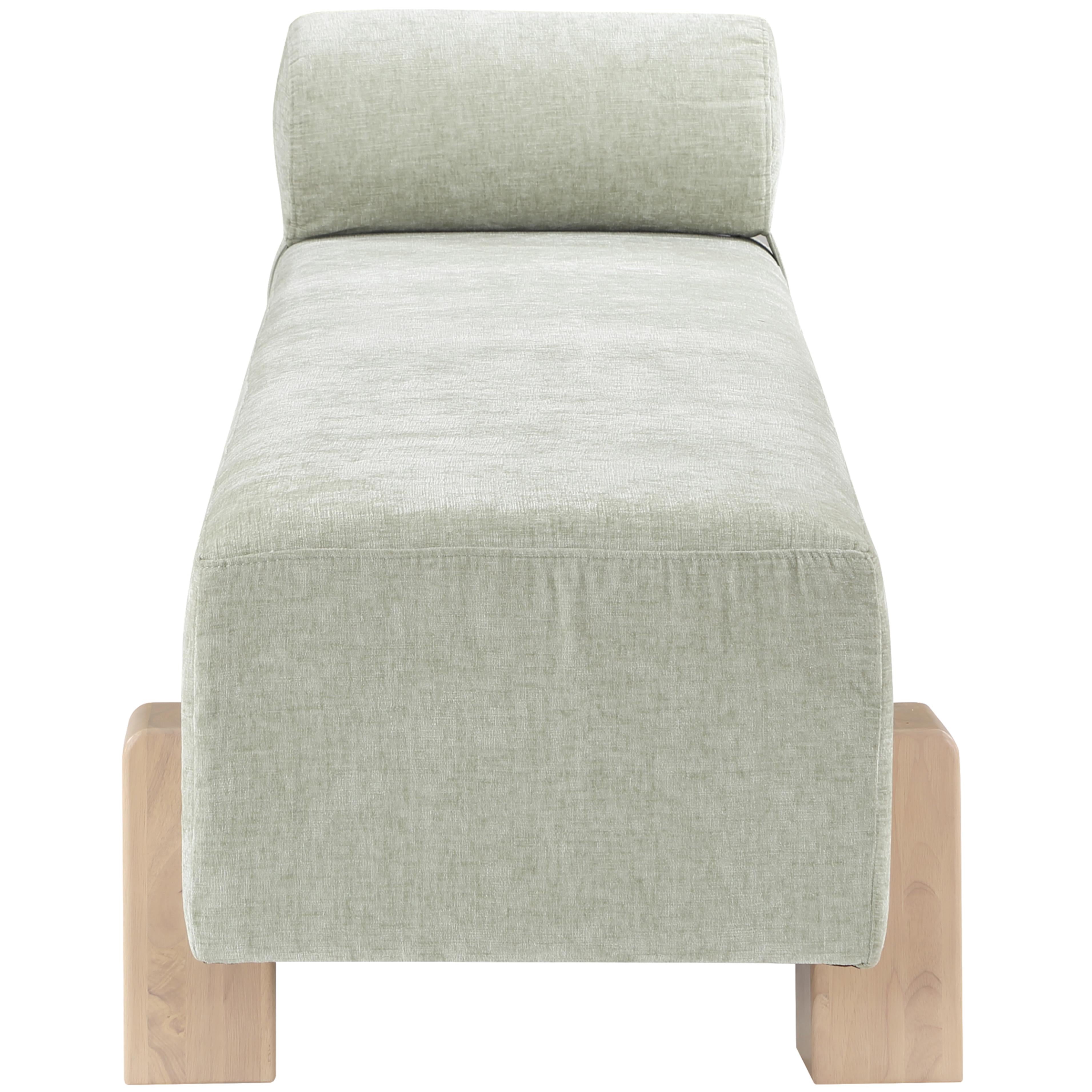 Meridian Edison Mint Green Chenille Fabric Bench