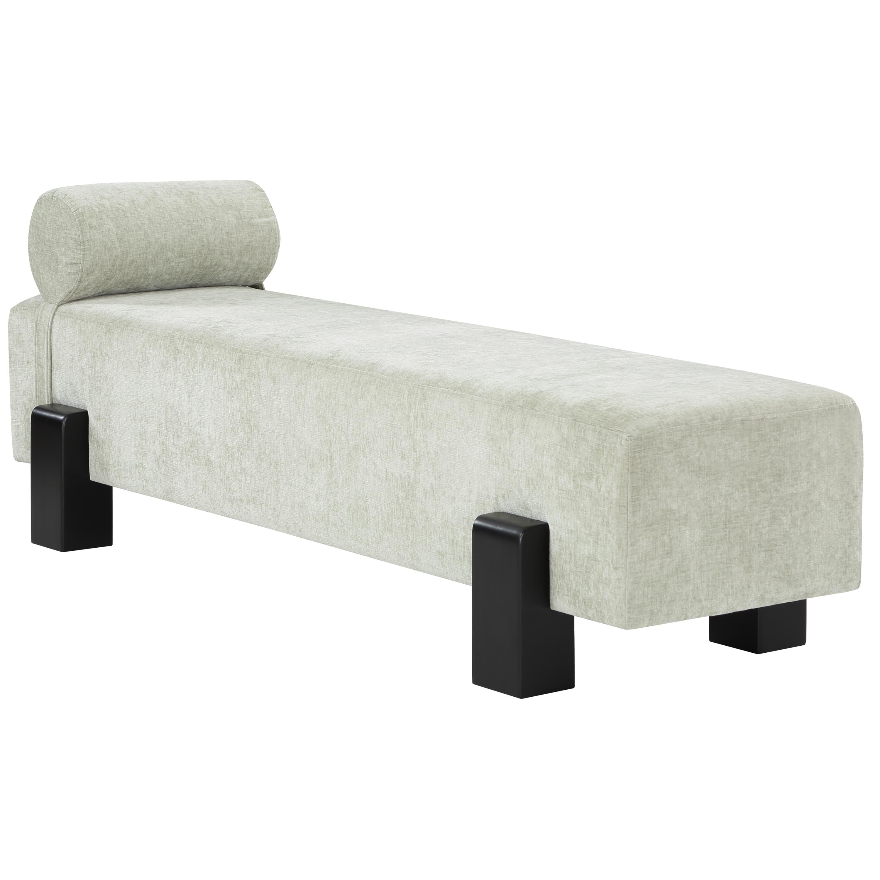 Meridian Edison Mint Green Chenille Fabric Bench