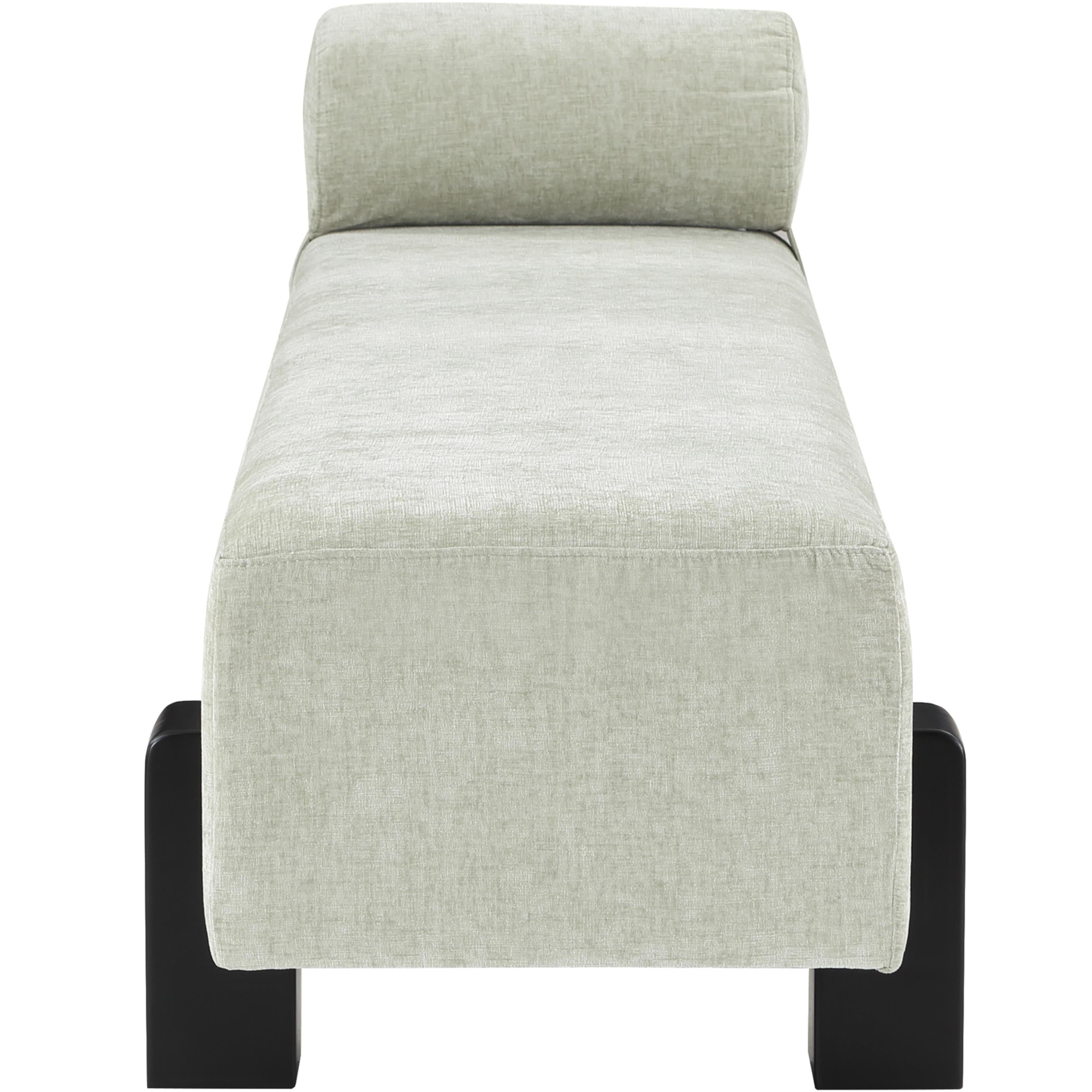 Meridian Edison Mint Green Chenille Fabric Bench