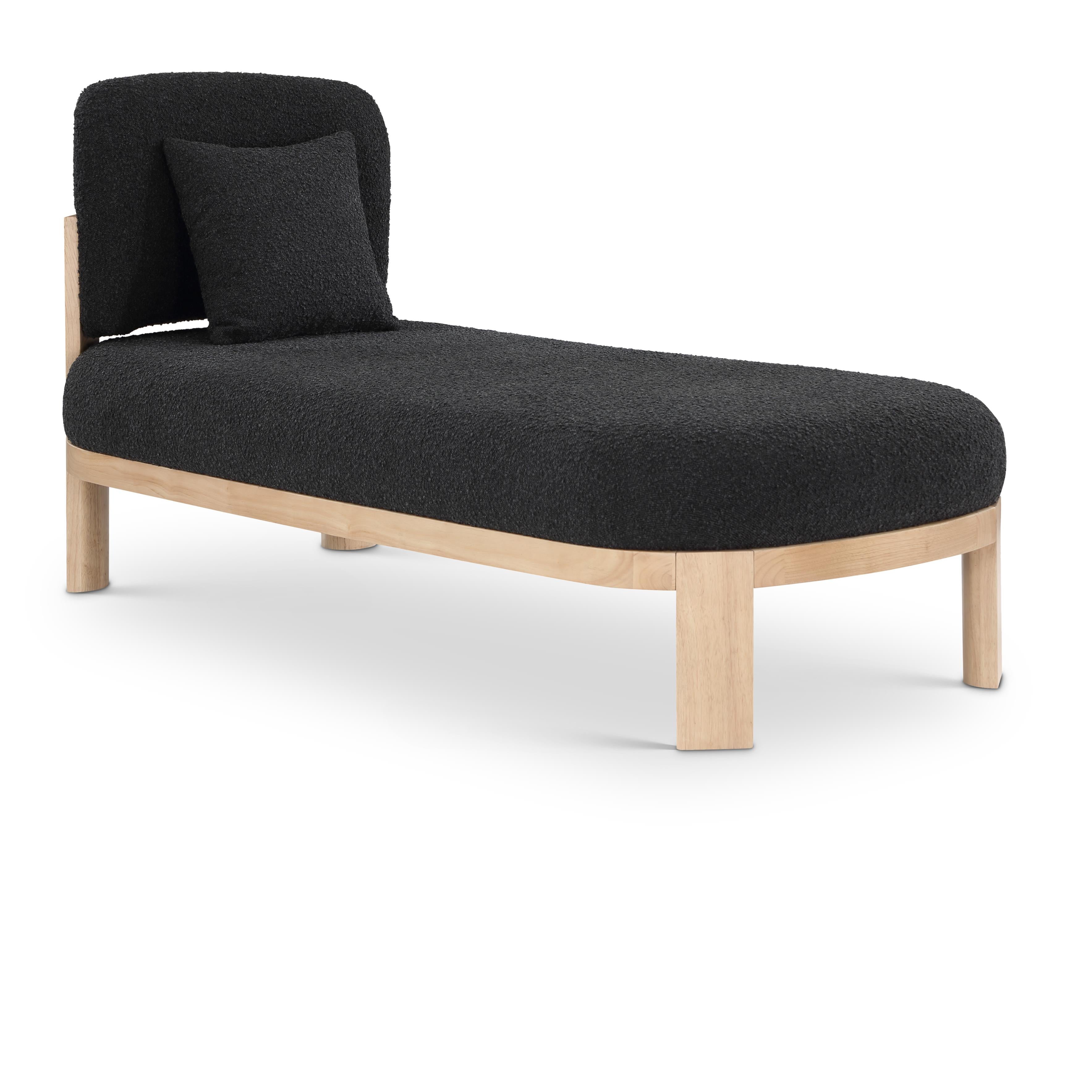 Meridian Maybourne Black Boucle Fabric Chaise/Bench