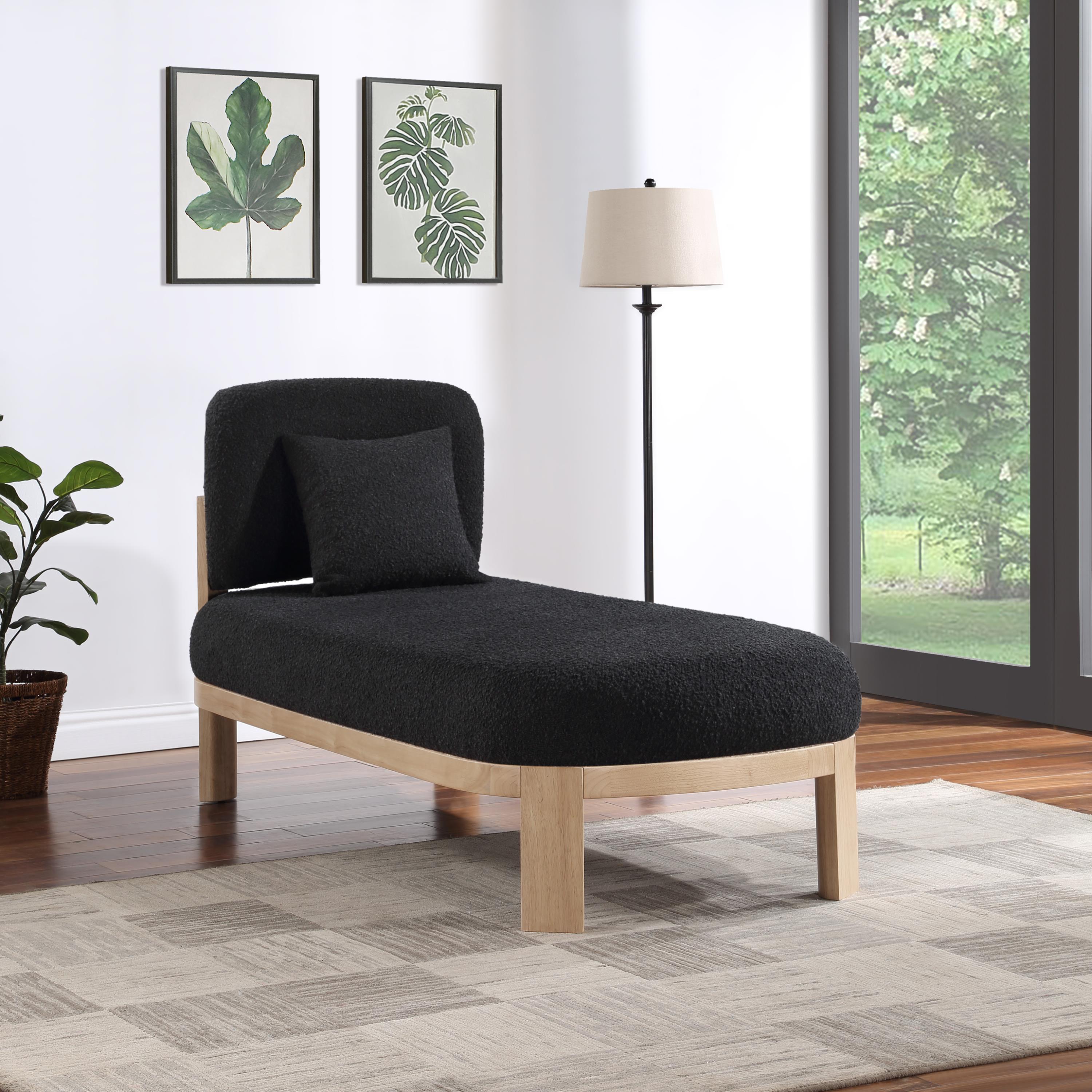 Meridian Maybourne Black Boucle Fabric Chaise/Bench