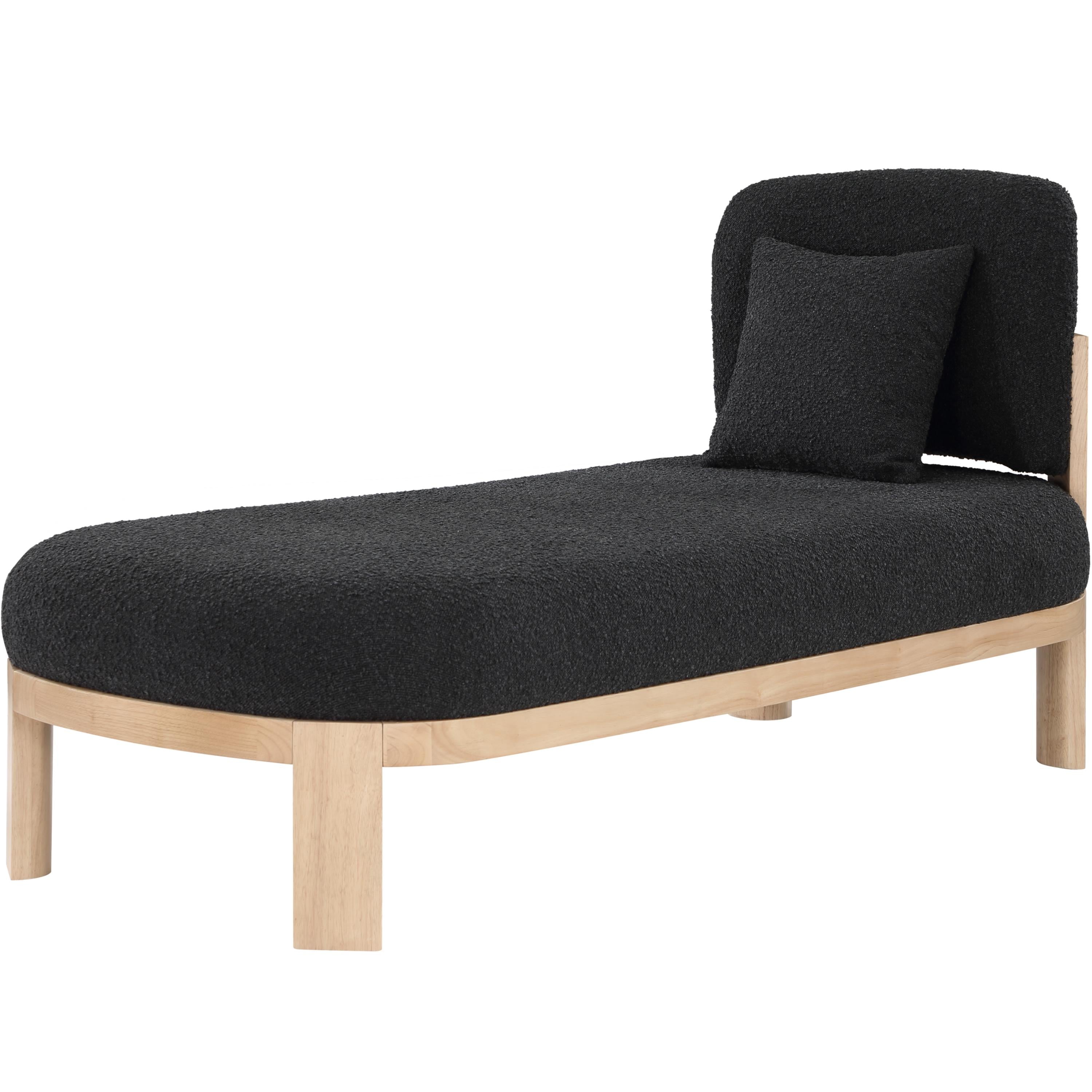Meridian Maybourne Black Boucle Fabric Chaise/Bench