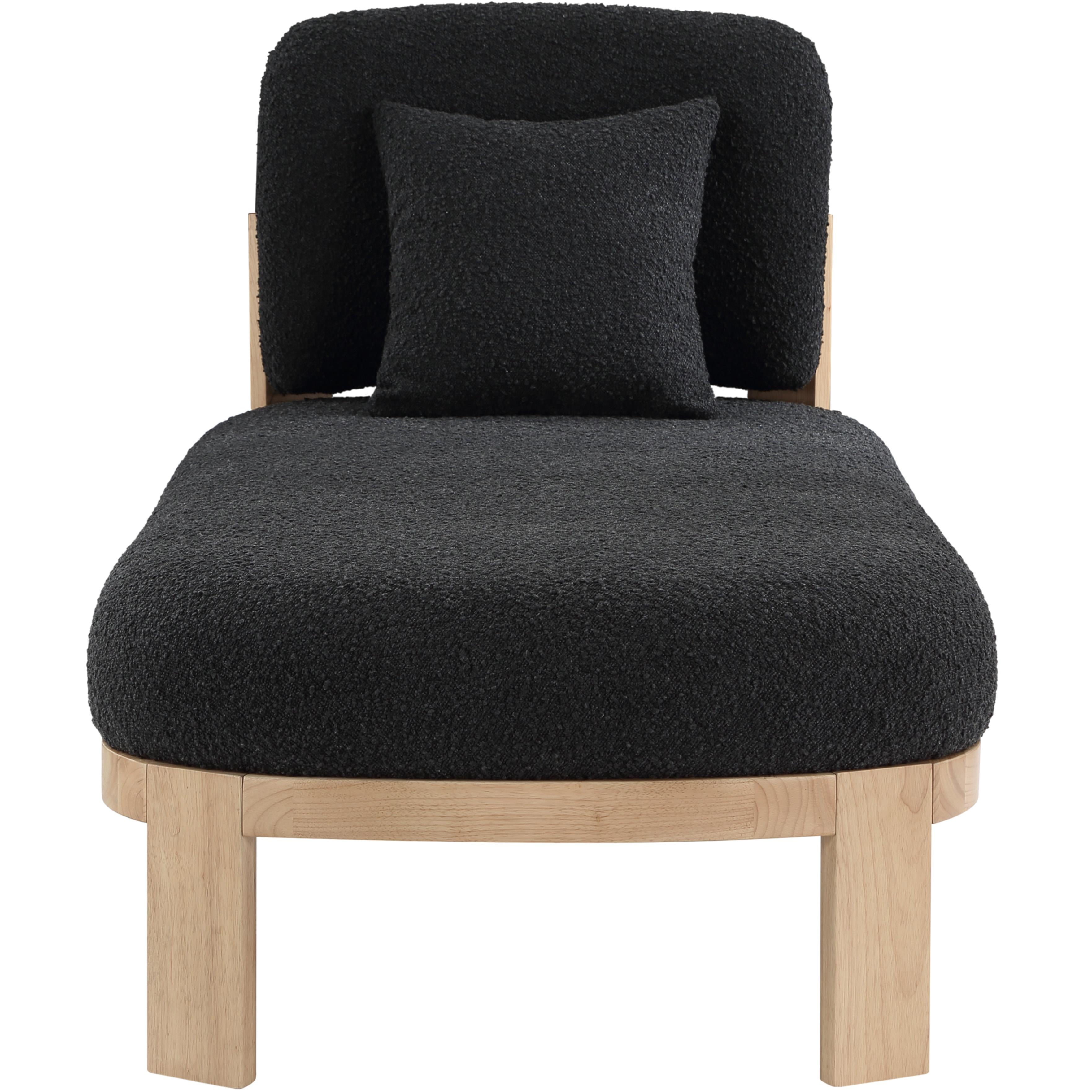 Meridian Maybourne Black Boucle Fabric Chaise/Bench