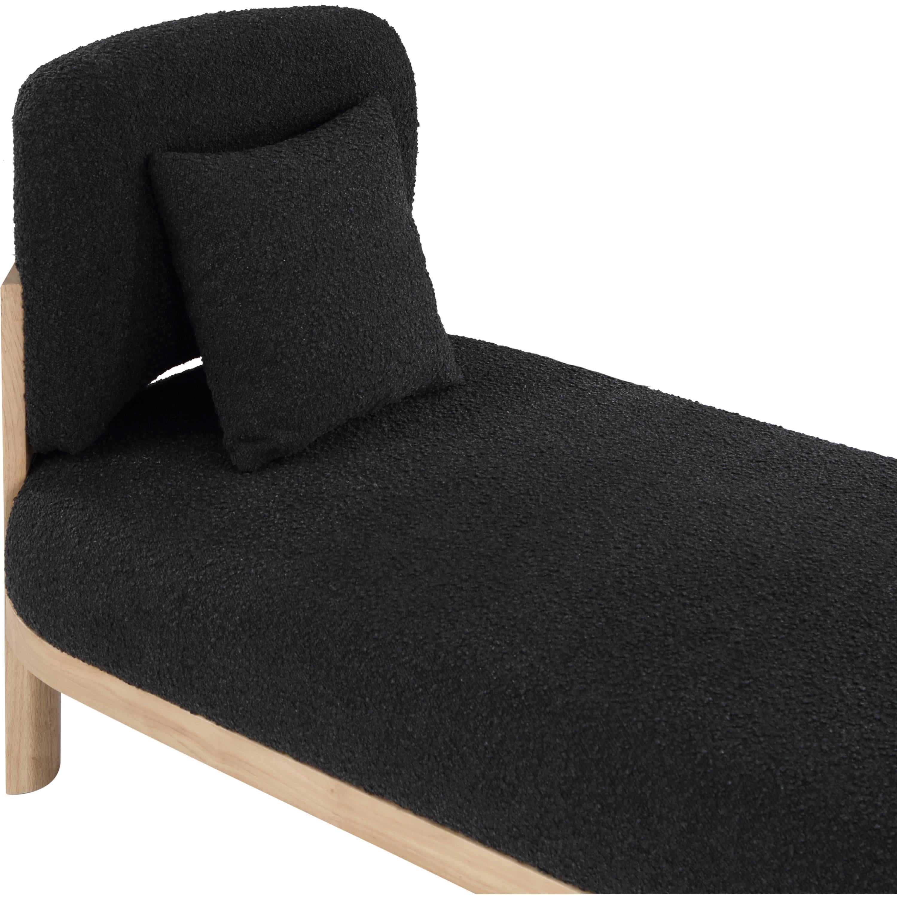 Meridian Maybourne Black Boucle Fabric Chaise/Bench