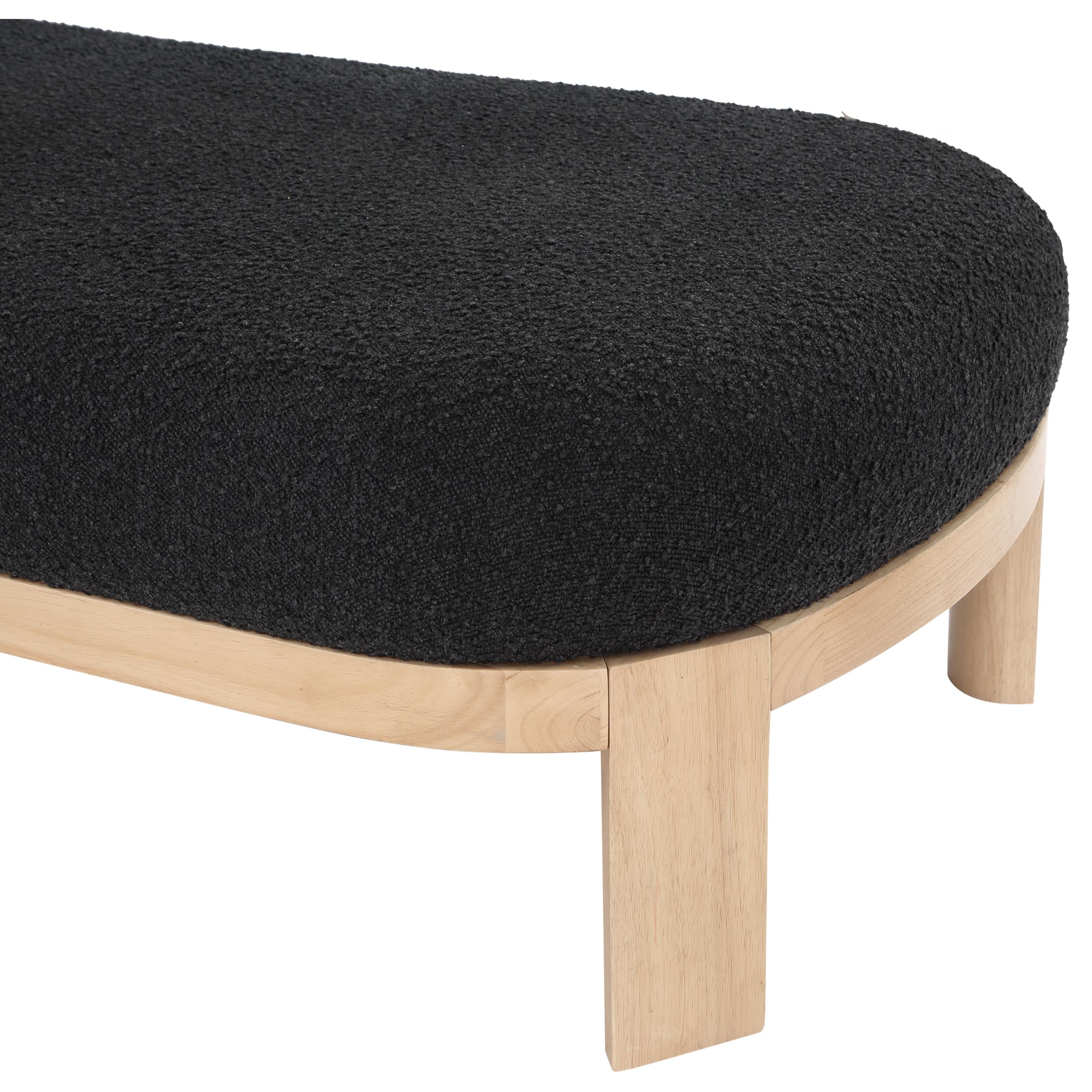 Meridian Maybourne Black Boucle Fabric Chaise/Bench