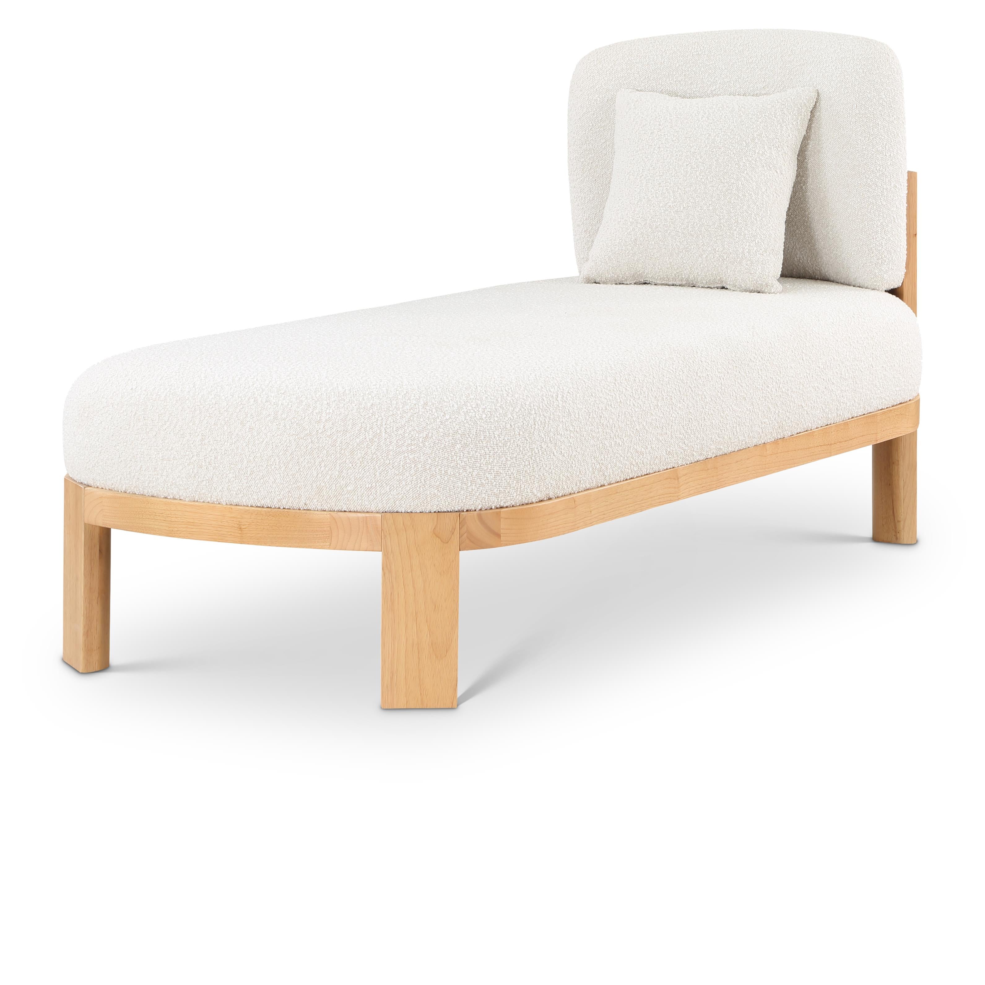 Meridian Maybourne Cream Boucle Fabric Chaise/Bench