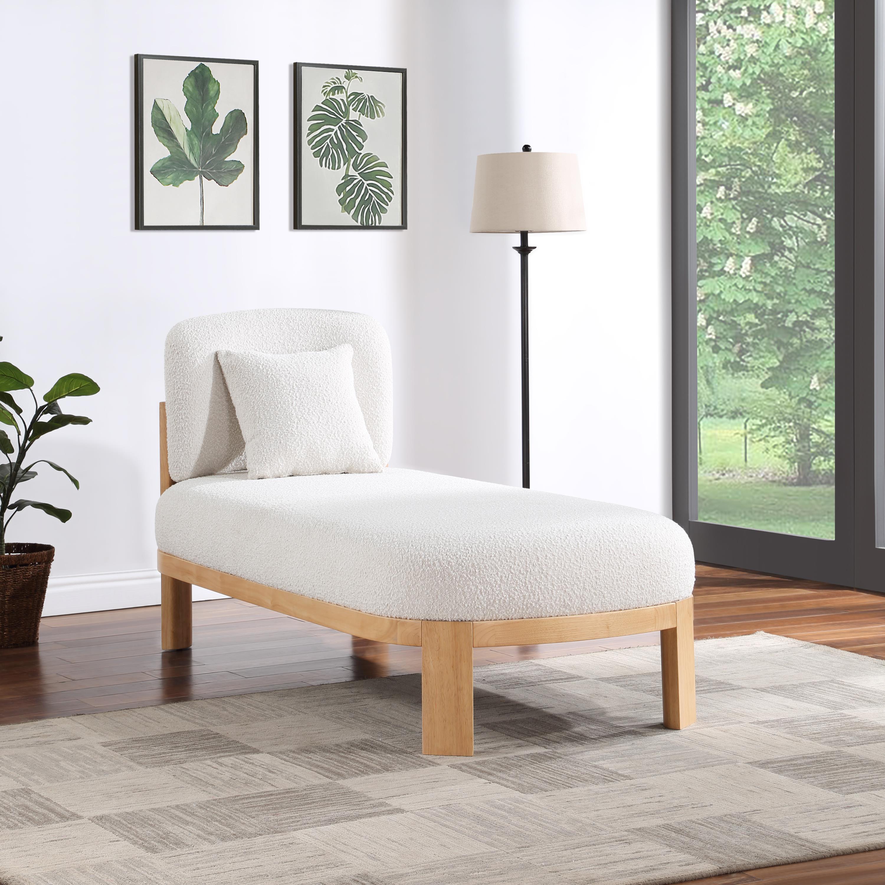 Meridian Maybourne Cream Boucle Fabric Chaise/Bench