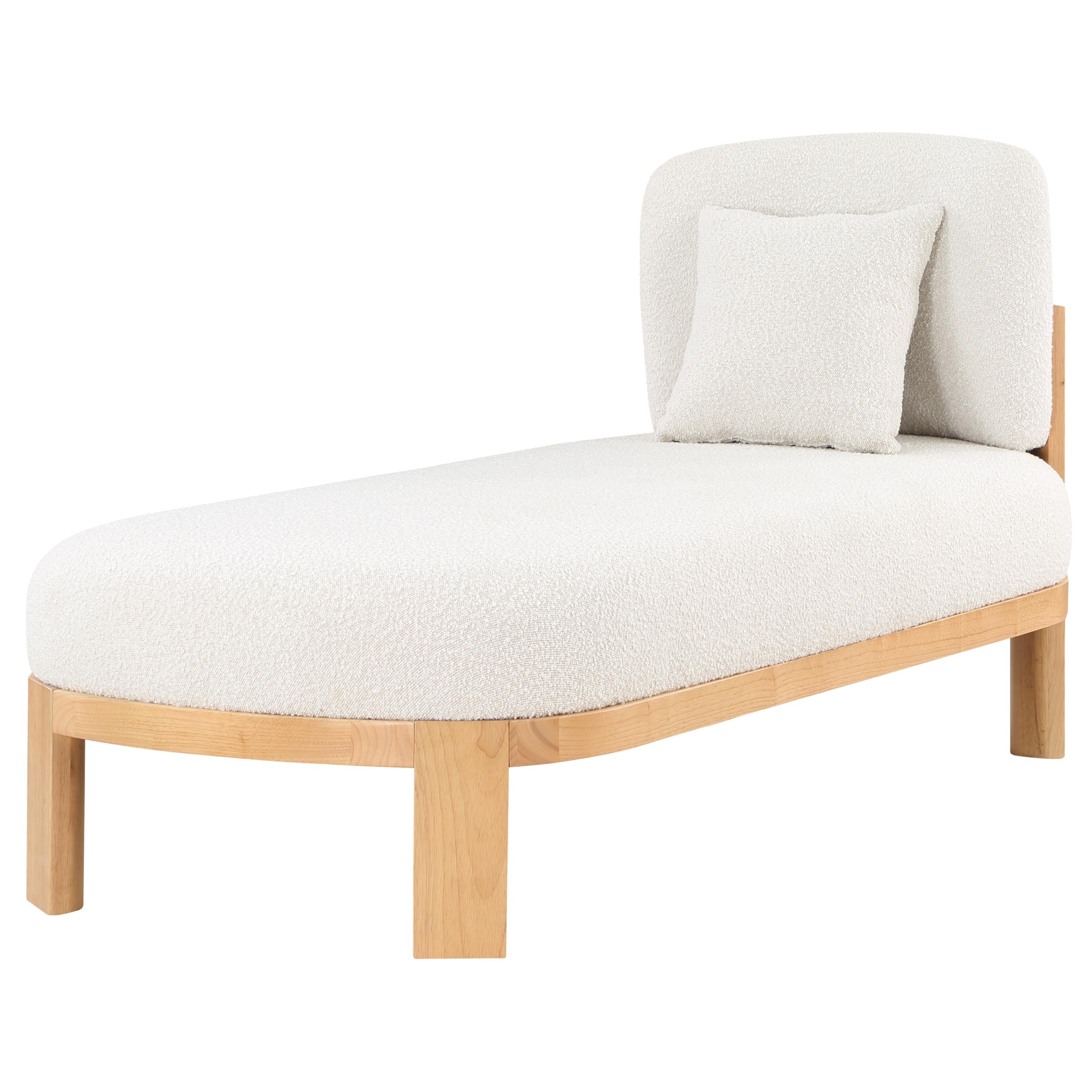 Meridian Maybourne Cream Boucle Fabric Chaise/Bench