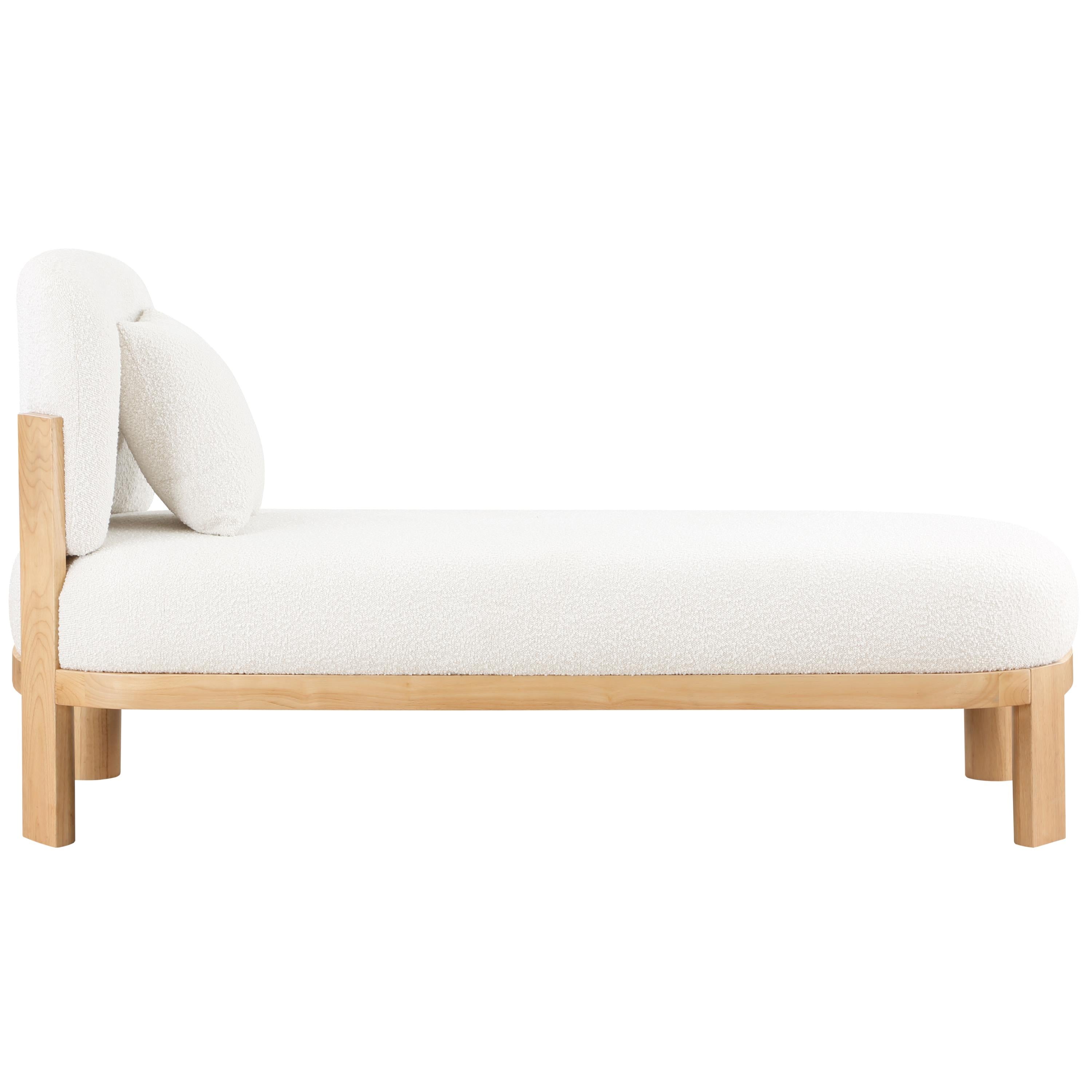 Meridian Maybourne Cream Boucle Fabric Chaise/Bench