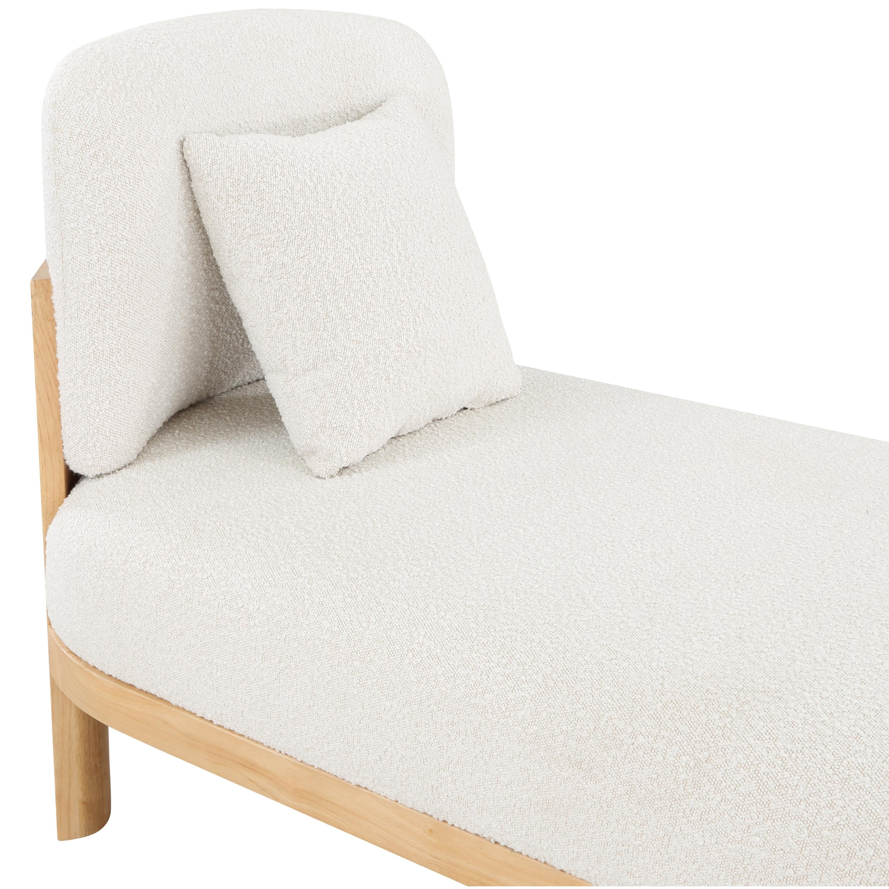 Meridian Maybourne Cream Boucle Fabric Chaise/Bench