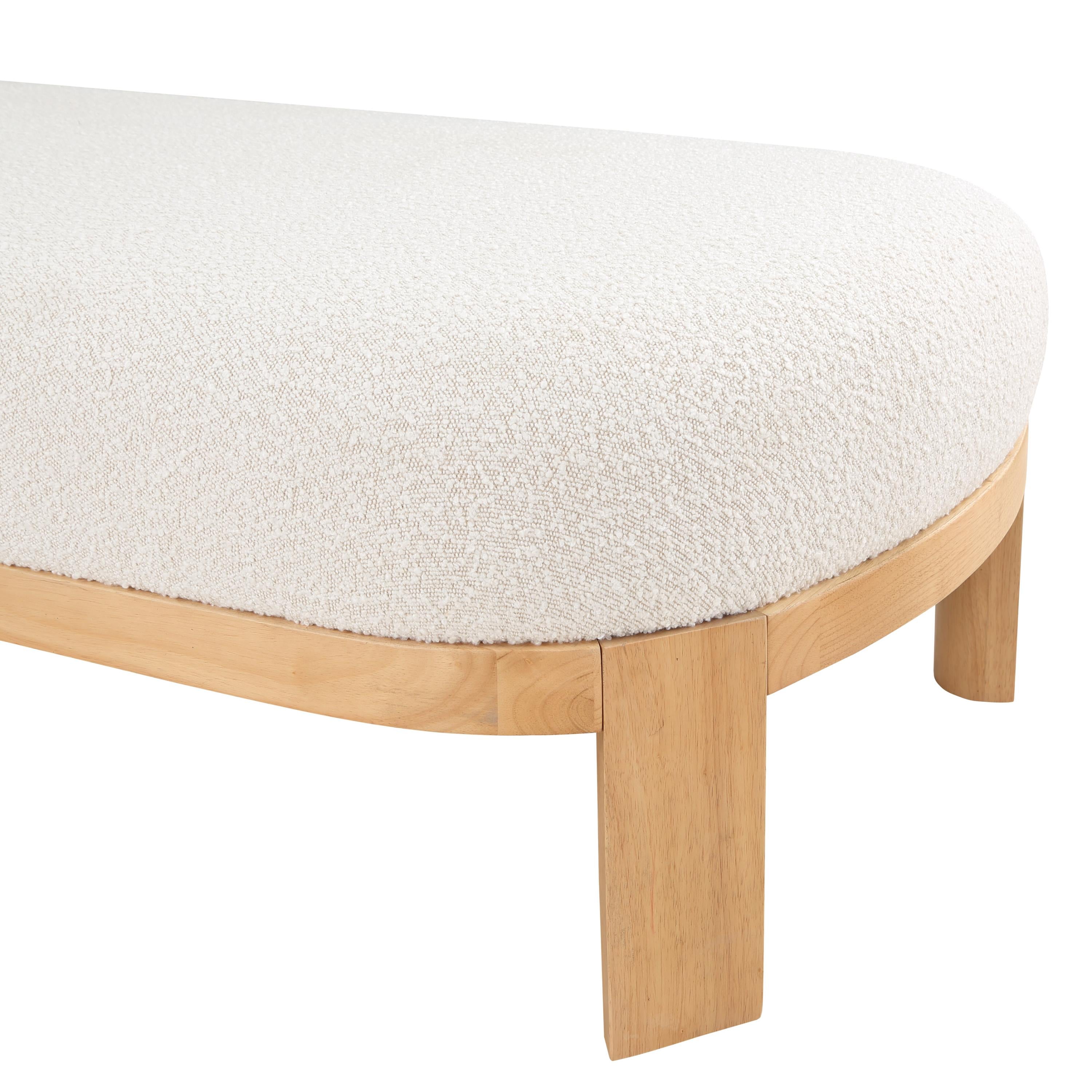 Meridian Maybourne Cream Boucle Fabric Chaise/Bench