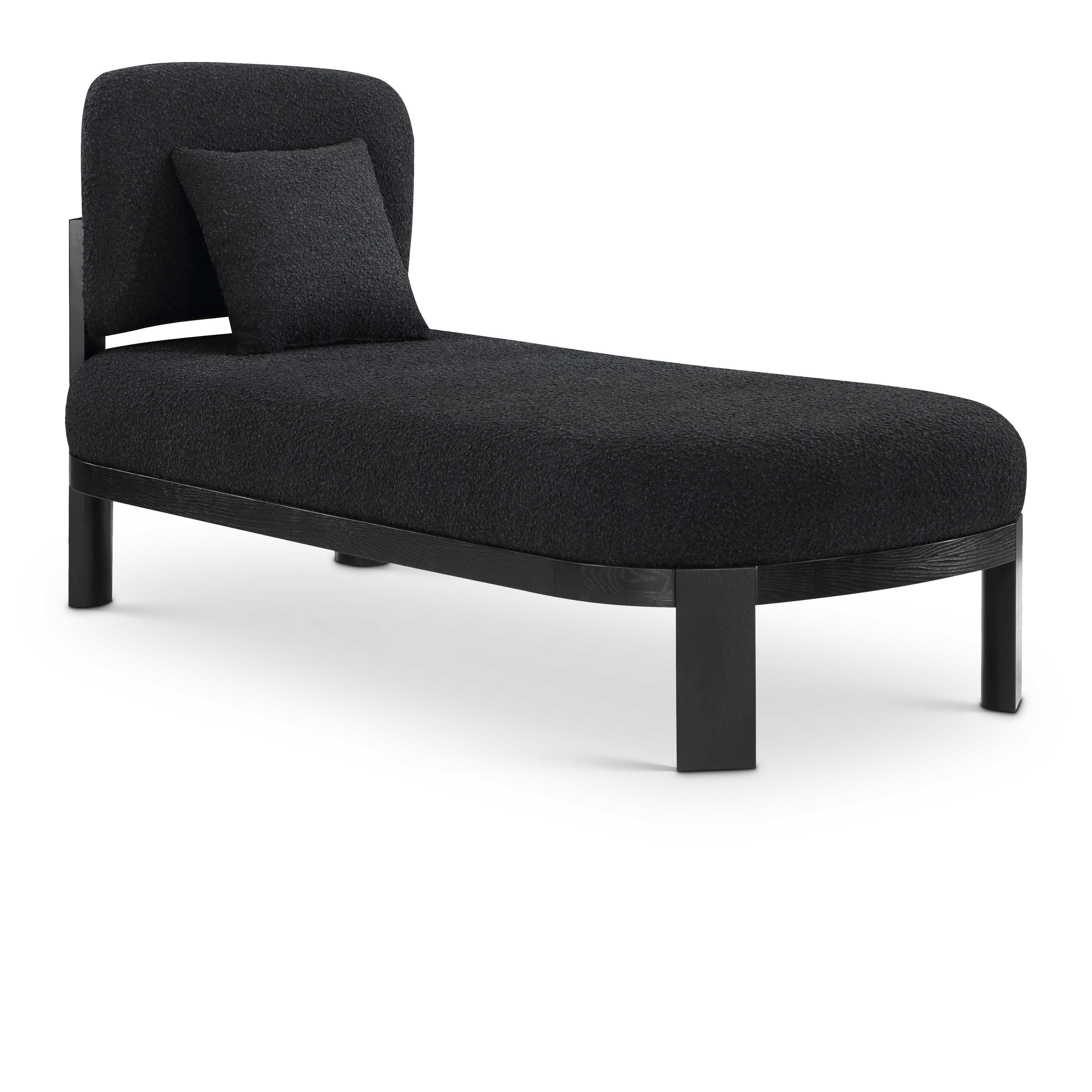 Meridian Maybourne Black Boucle Fabric Chaise/Bench