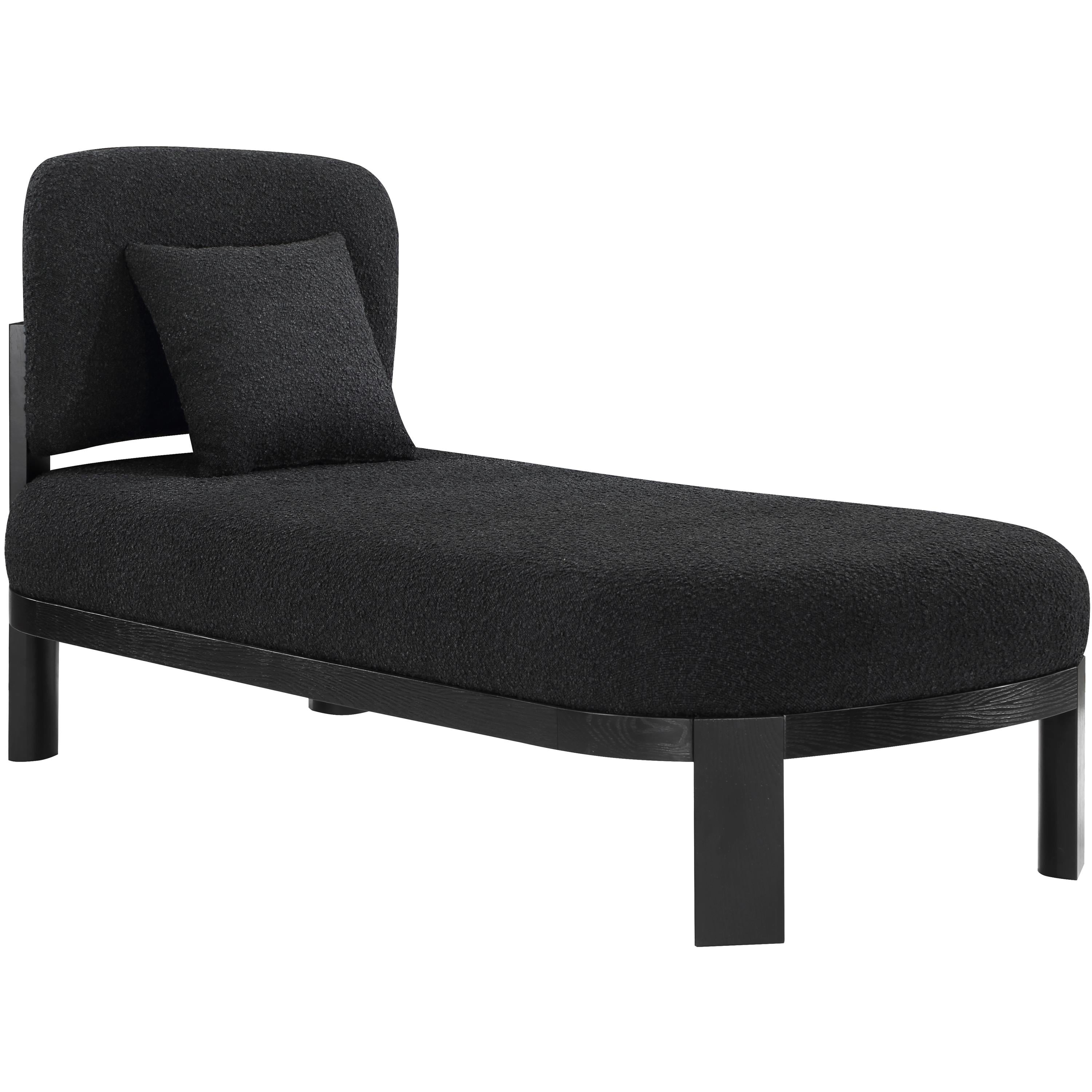 Meridian Maybourne Black Boucle Fabric Chaise/Bench