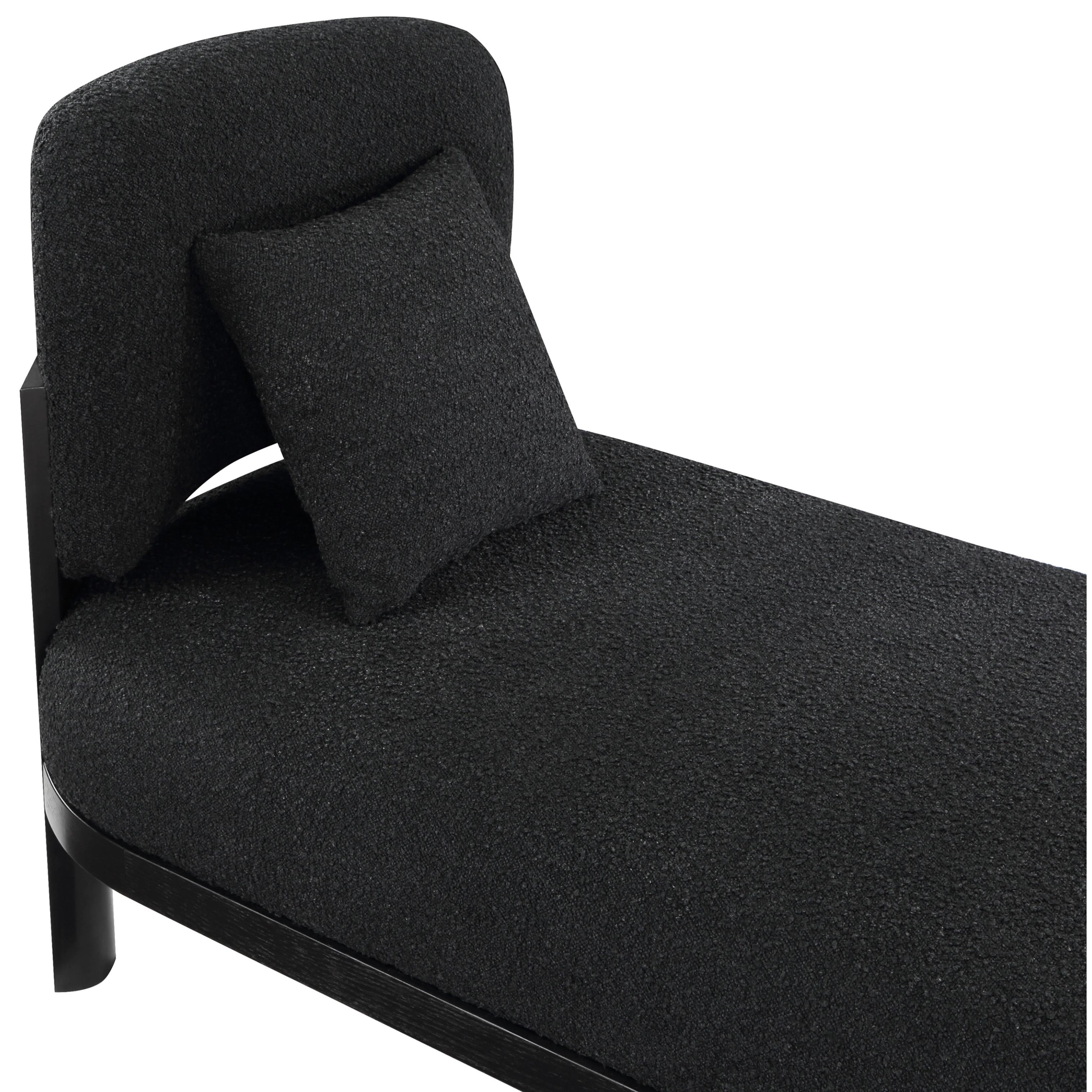 Meridian Maybourne Black Boucle Fabric Chaise/Bench