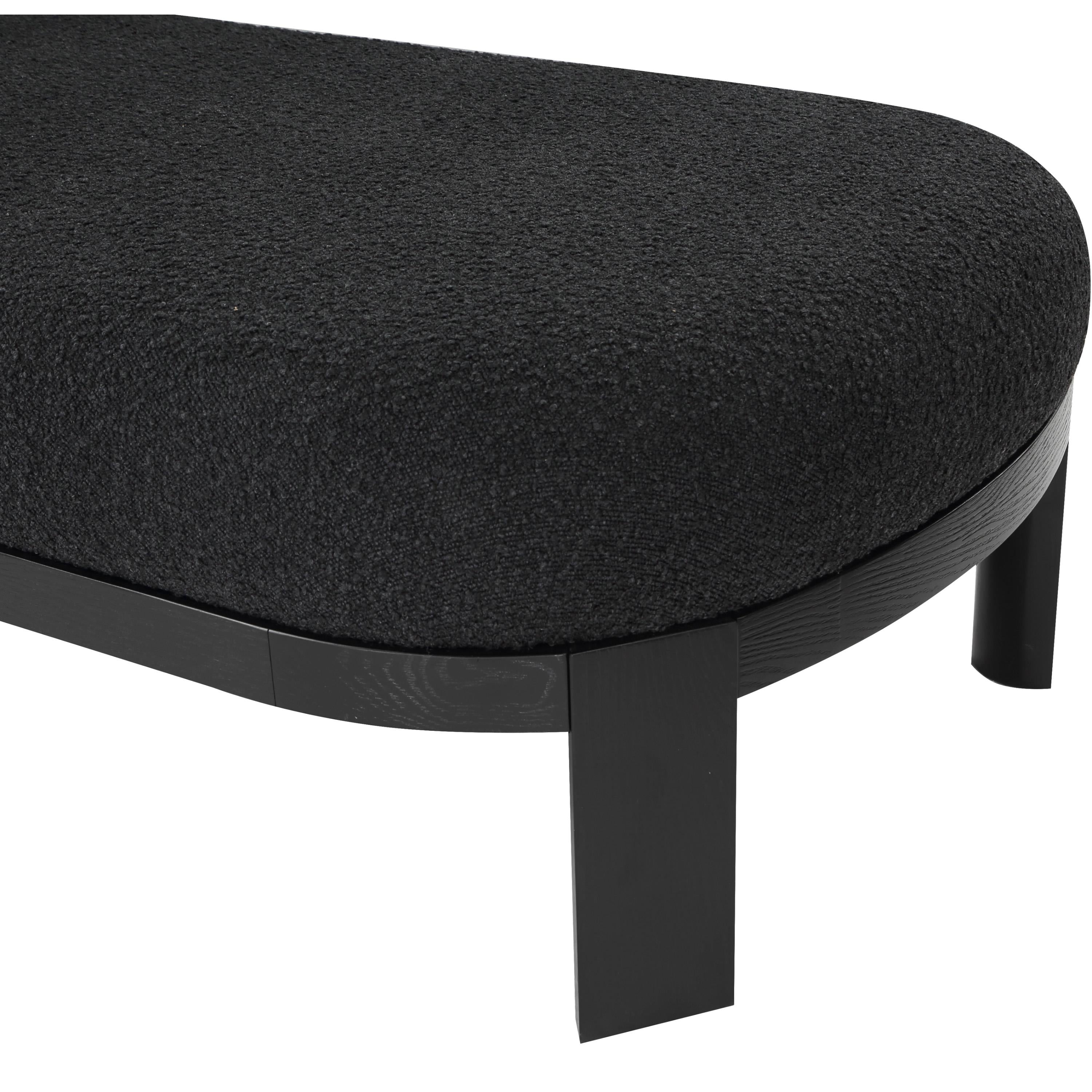 Meridian Maybourne Black Boucle Fabric Chaise/Bench