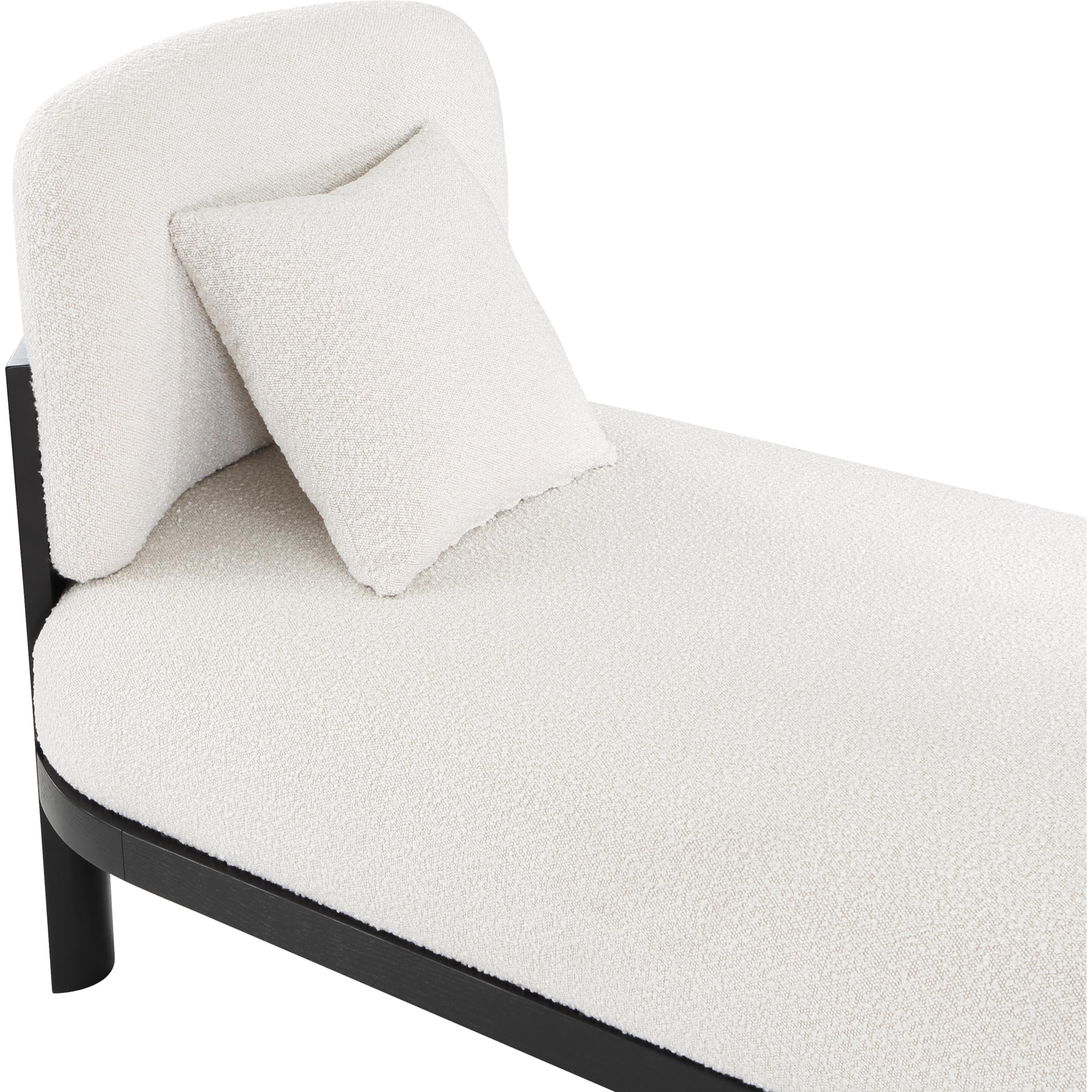 Meridian Maybourne Cream Boucle Fabric Chaise/Bench