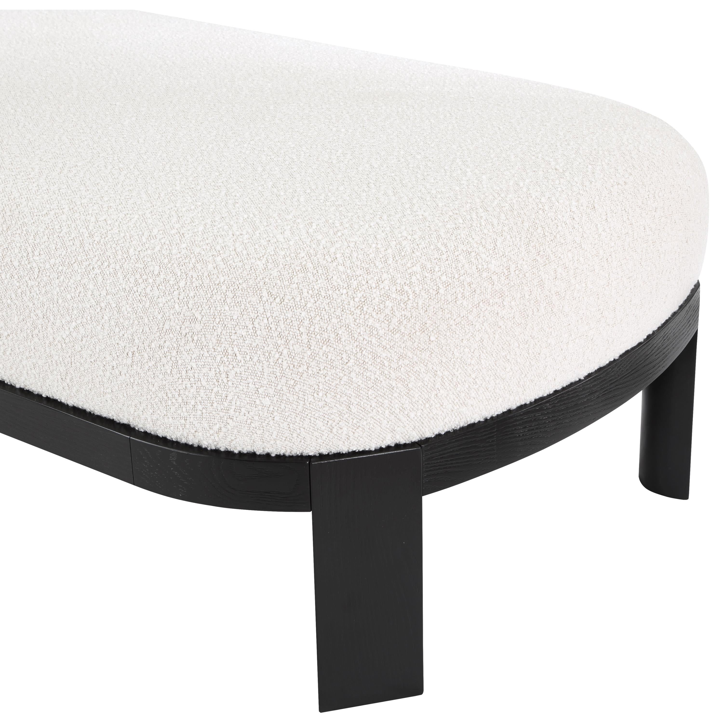 Meridian Maybourne Cream Boucle Fabric Chaise/Bench
