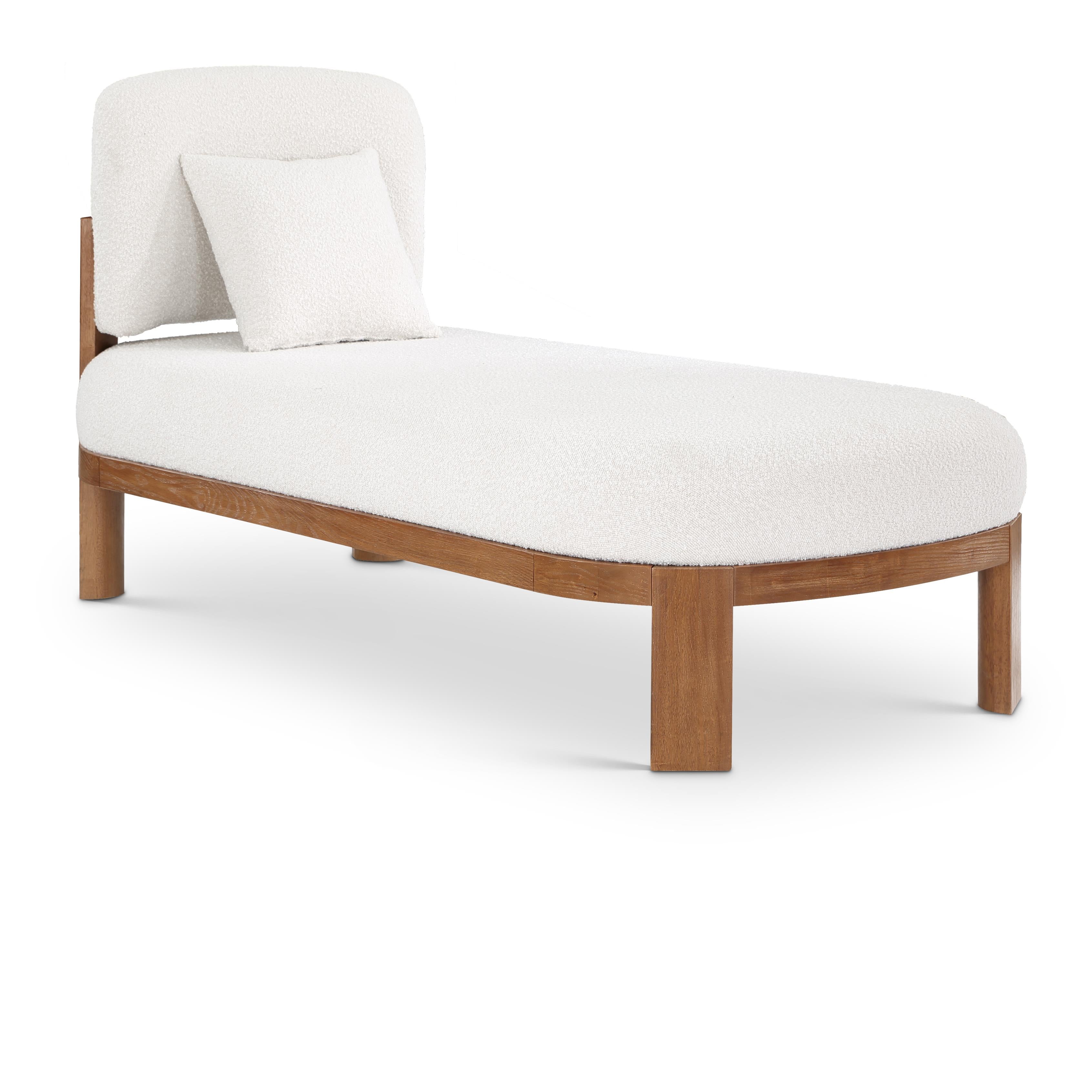 Meridian Maybourne Cream Boucle Fabric Chaise/Bench