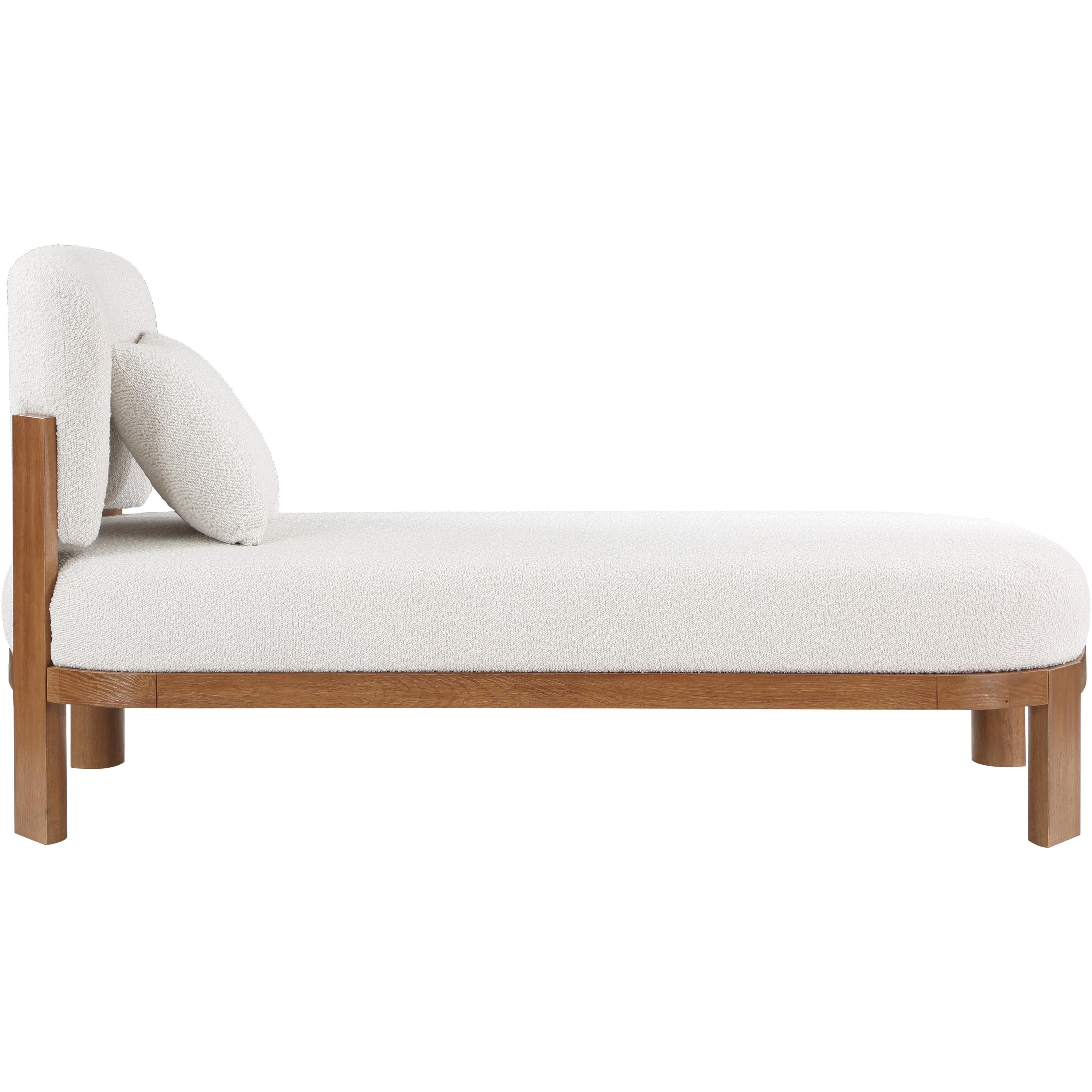Meridian Maybourne Cream Boucle Fabric Chaise/Bench
