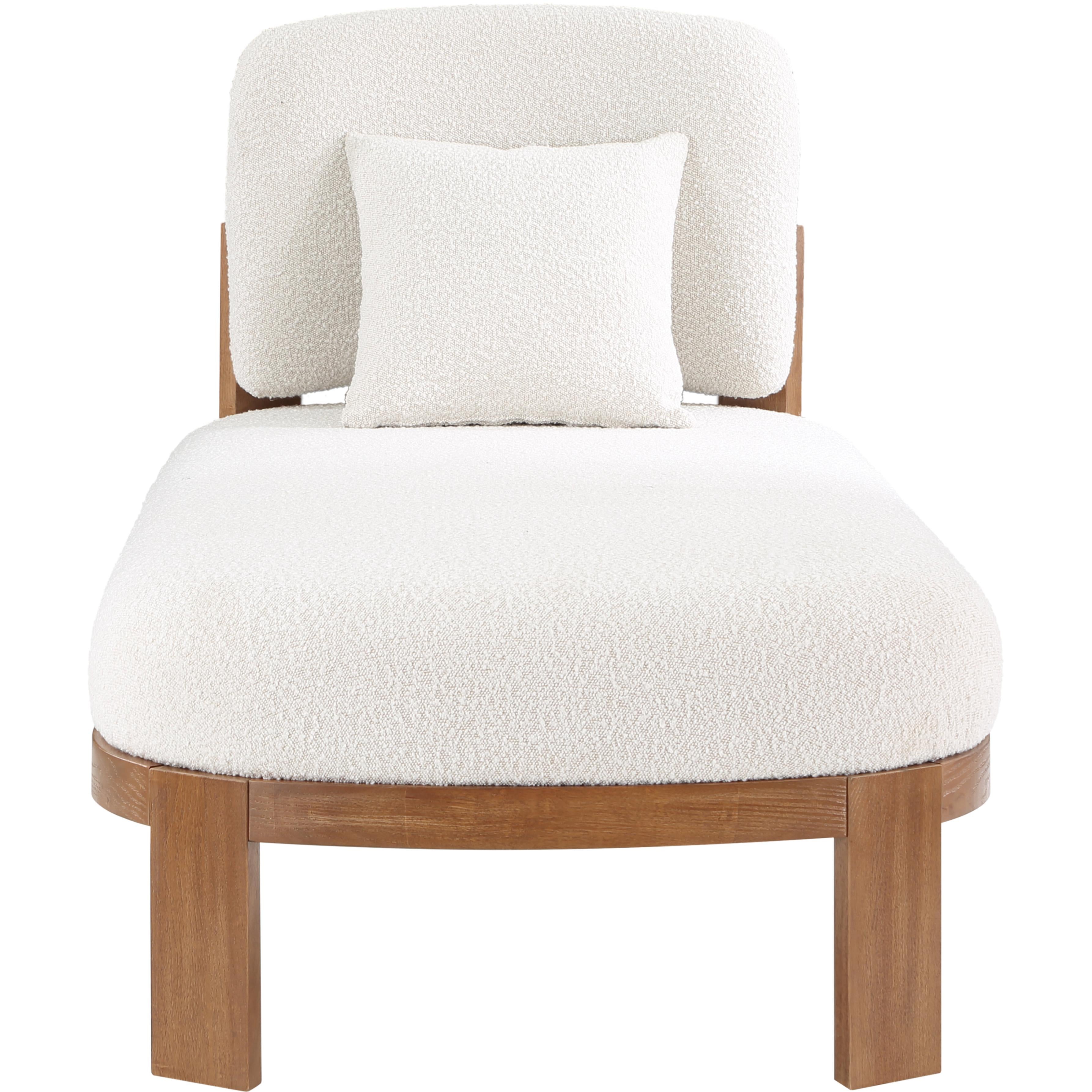 Meridian Maybourne Cream Boucle Fabric Chaise/Bench